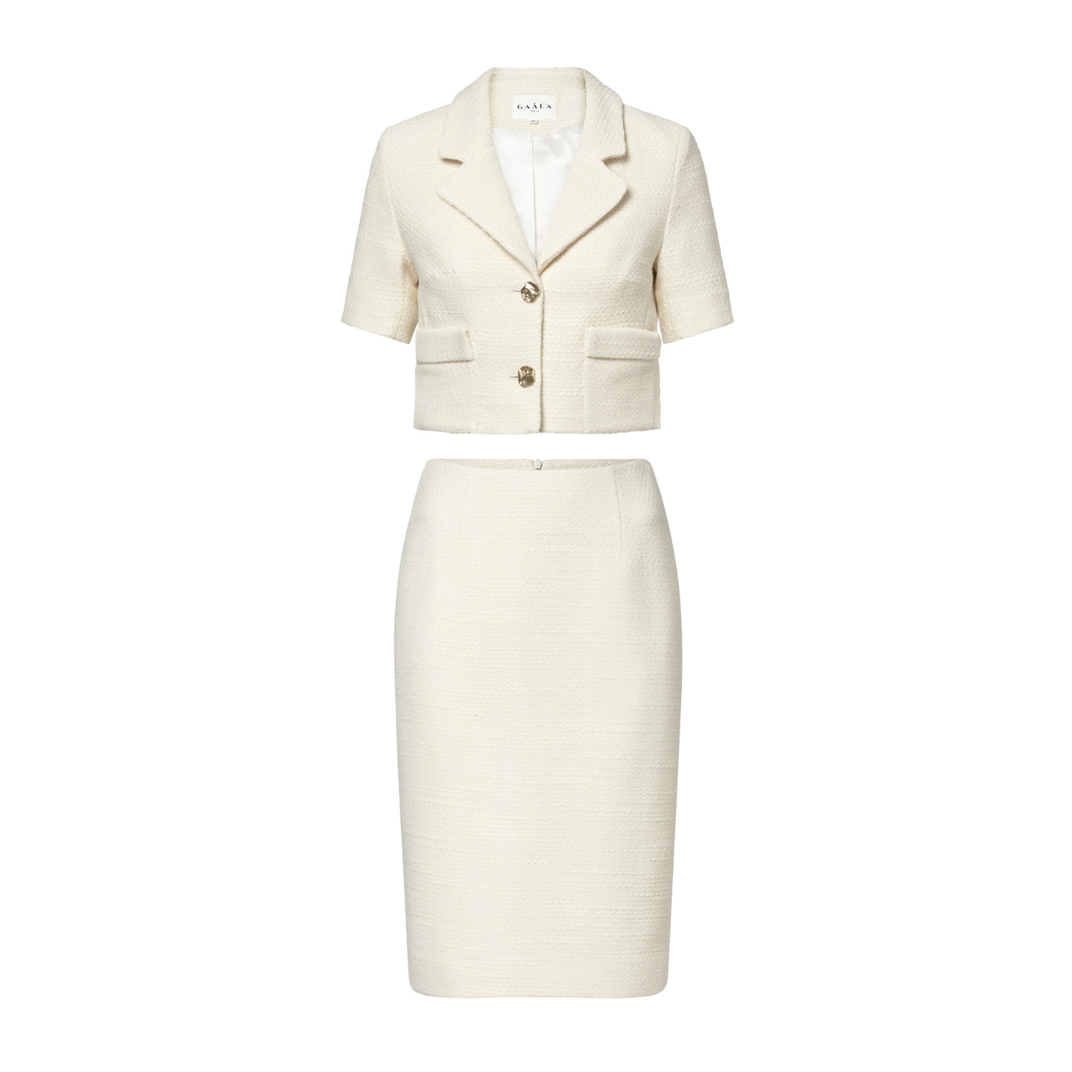 Gaala White Martina Cotton Tweed Two Piece
