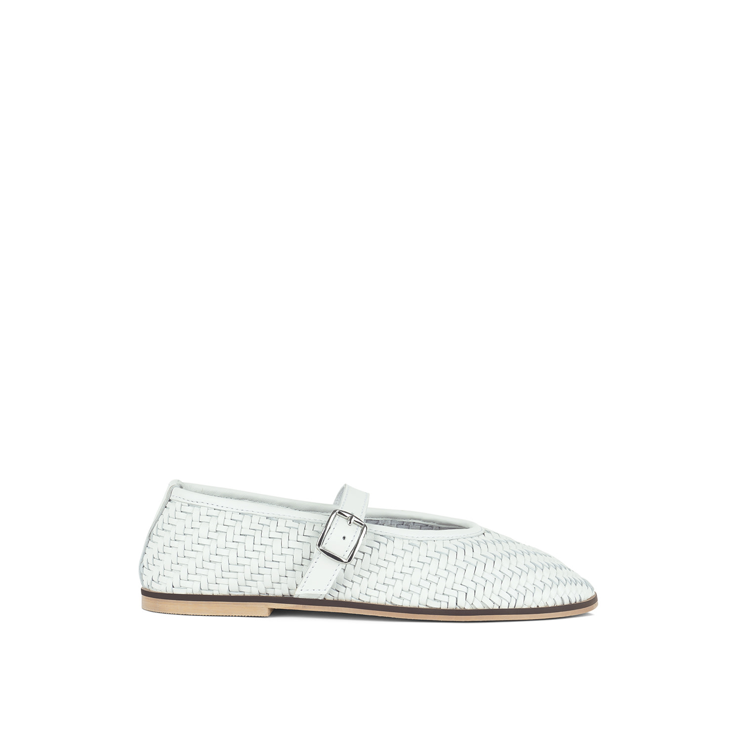 Women's Nazuka Real Leather Mary Janes In White By Rag & Co