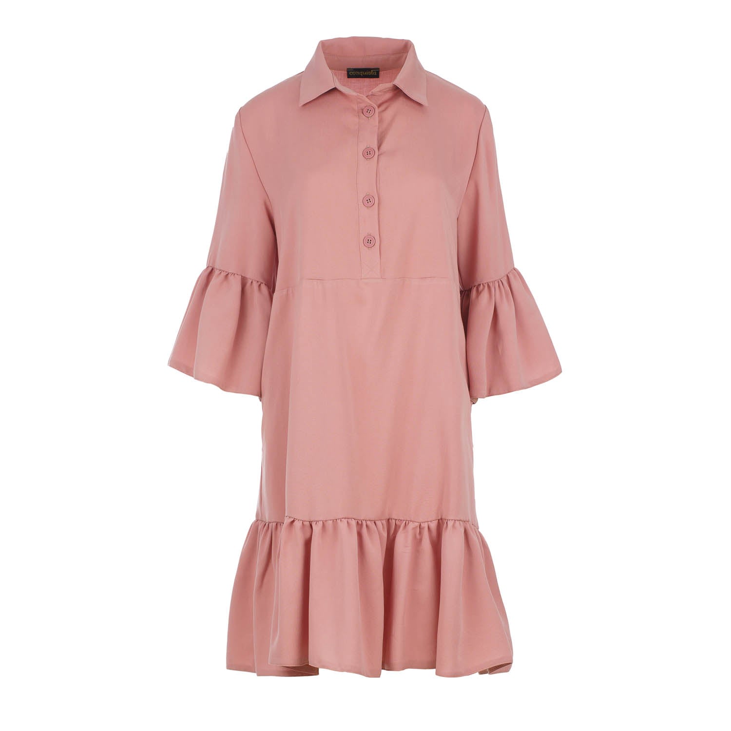 Women’s Pink / Purple Blush Pink Tencel Shirt Dress Extra Large Conquista