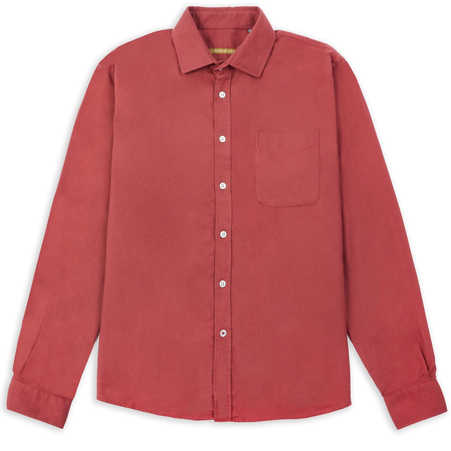 Burrows And Hare Men's Red Hudson Shirt -  Brick In Pink