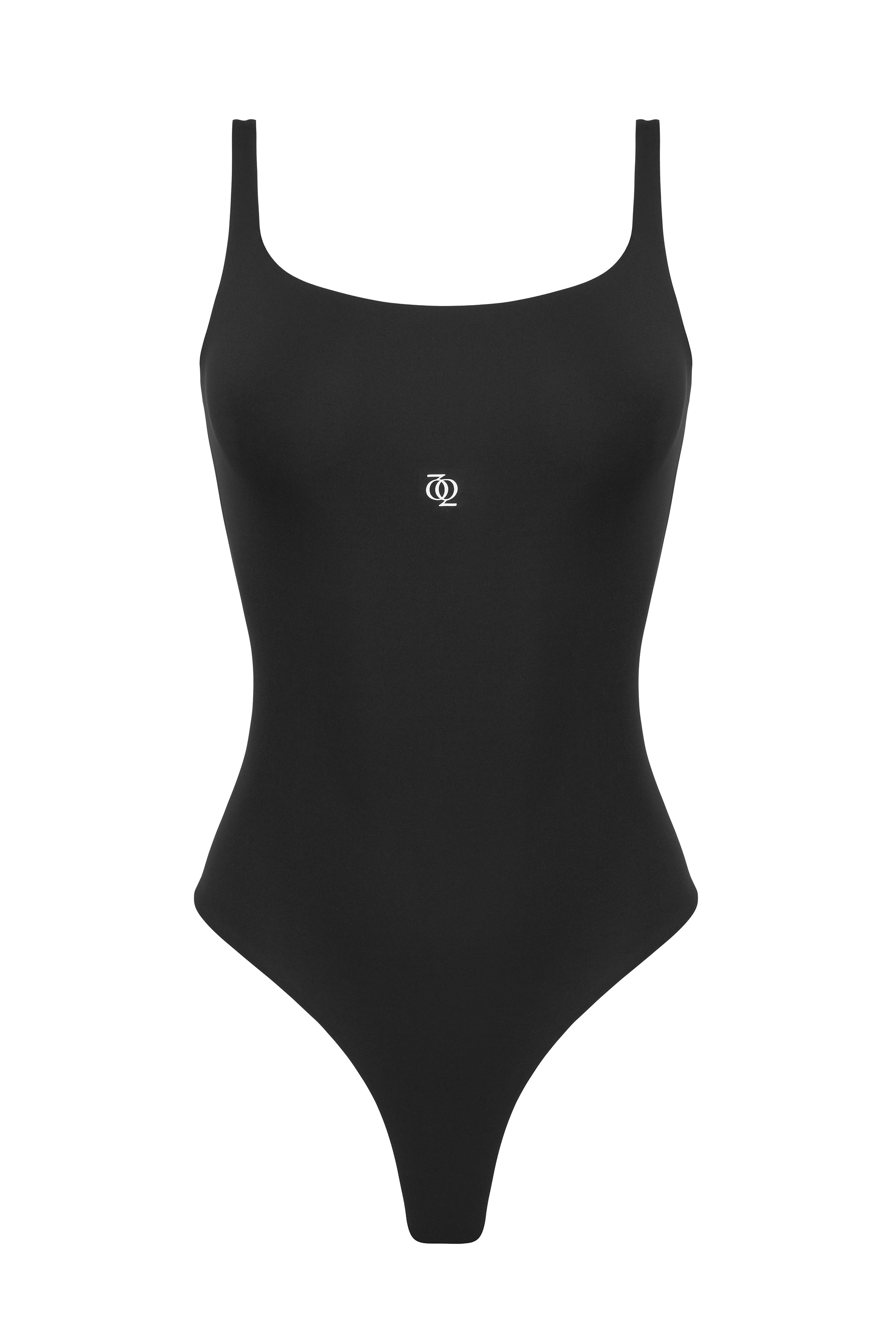 Women's Second Skin Square-Neck Bodysuit Black | Extra Large | God Save Queens