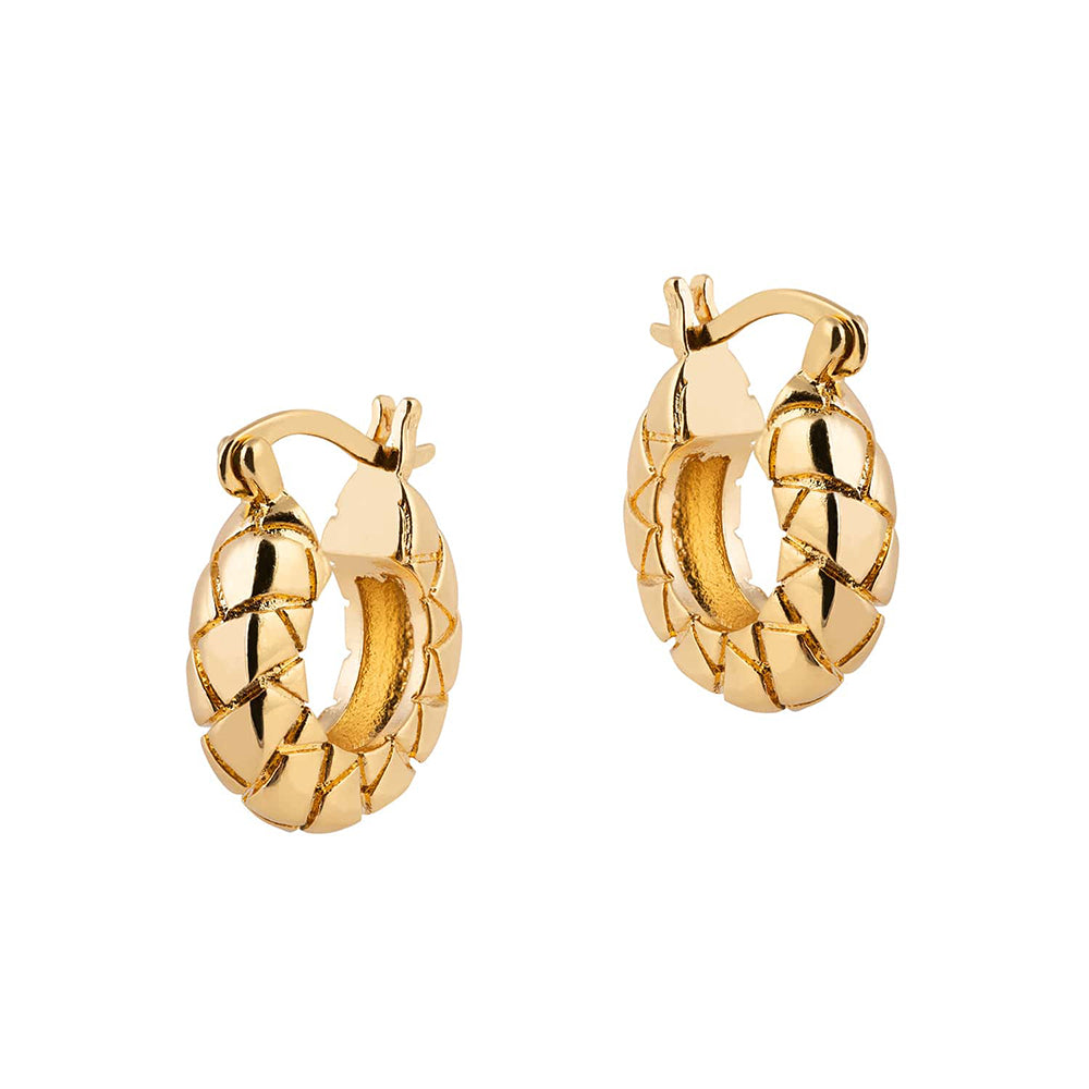 Women’s Bella Textured Gold Hoops Amadeus