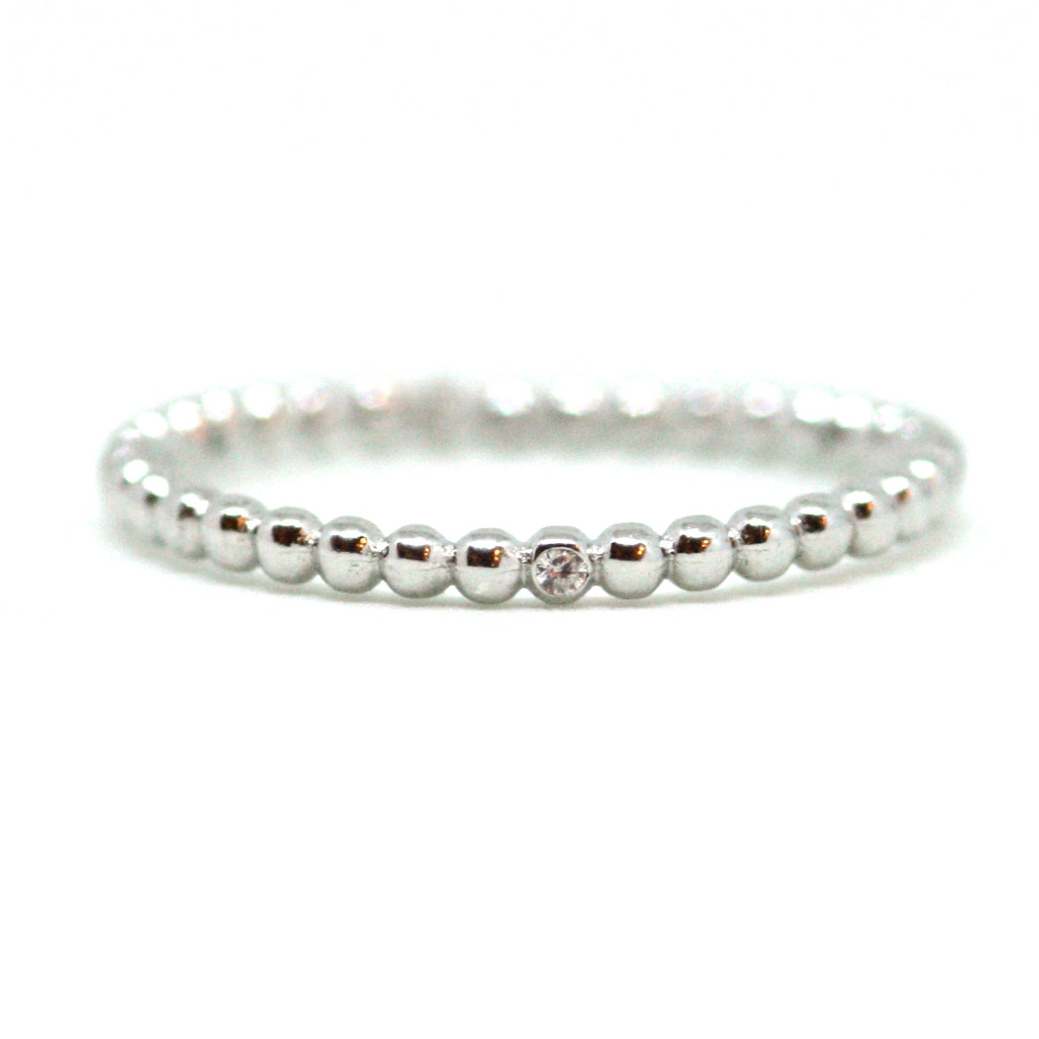 Vicstonenyc Fine Jewelry Women's Natural Diamond Ball Textured White Gold Ring