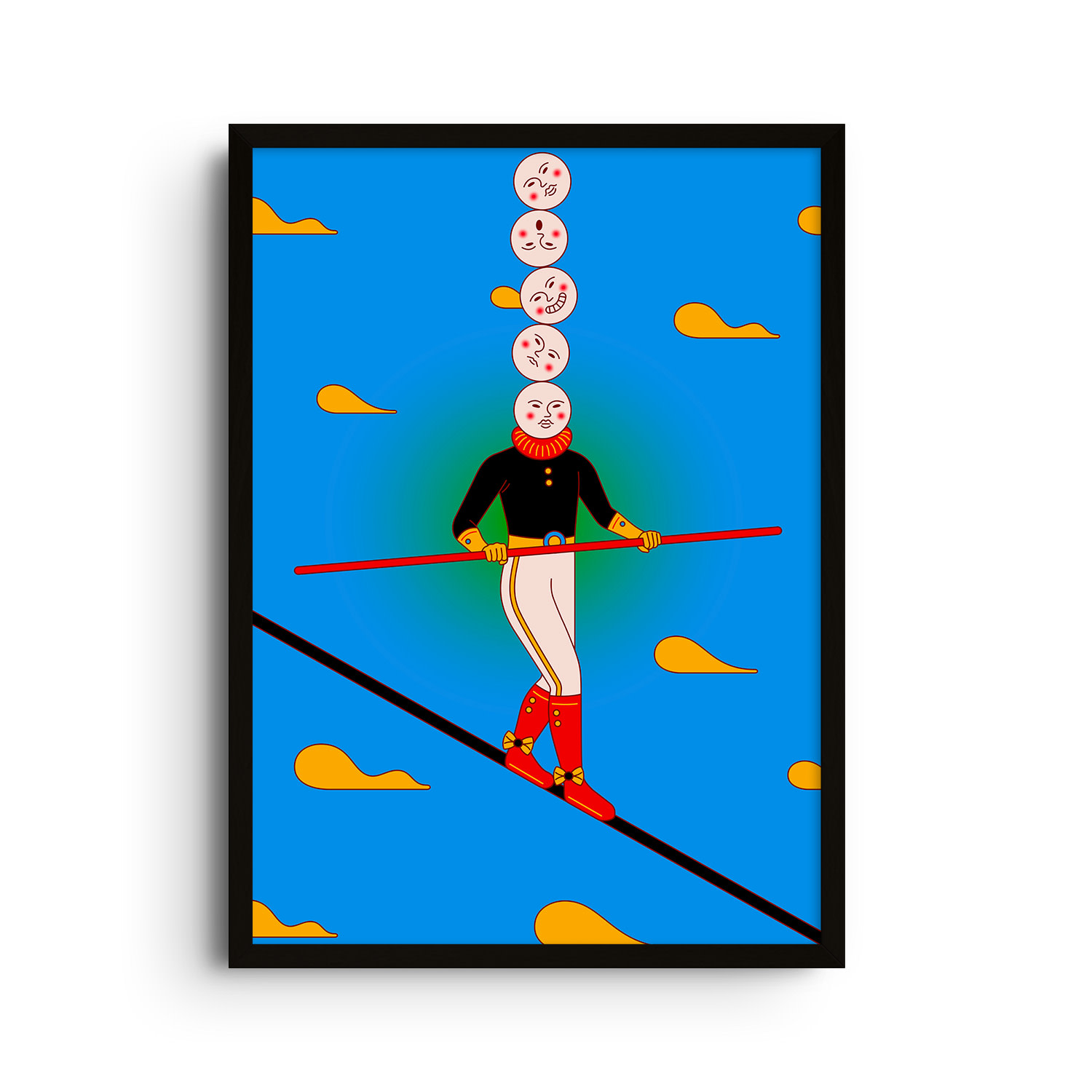 East Side Studio London Blue Overthinking - Giclee Fine Art Print - Large In Blue