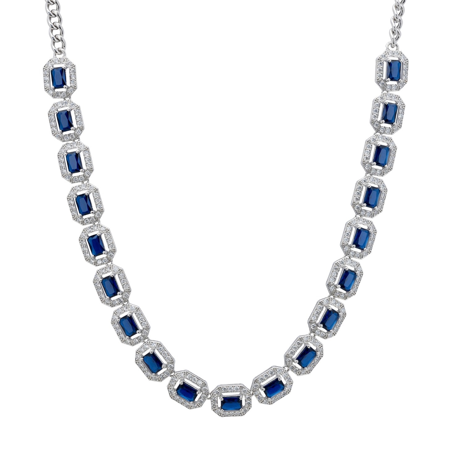 Latelita Women's Silver / White / Blue Whistledown Sapphire Gemstone Necklace Silver