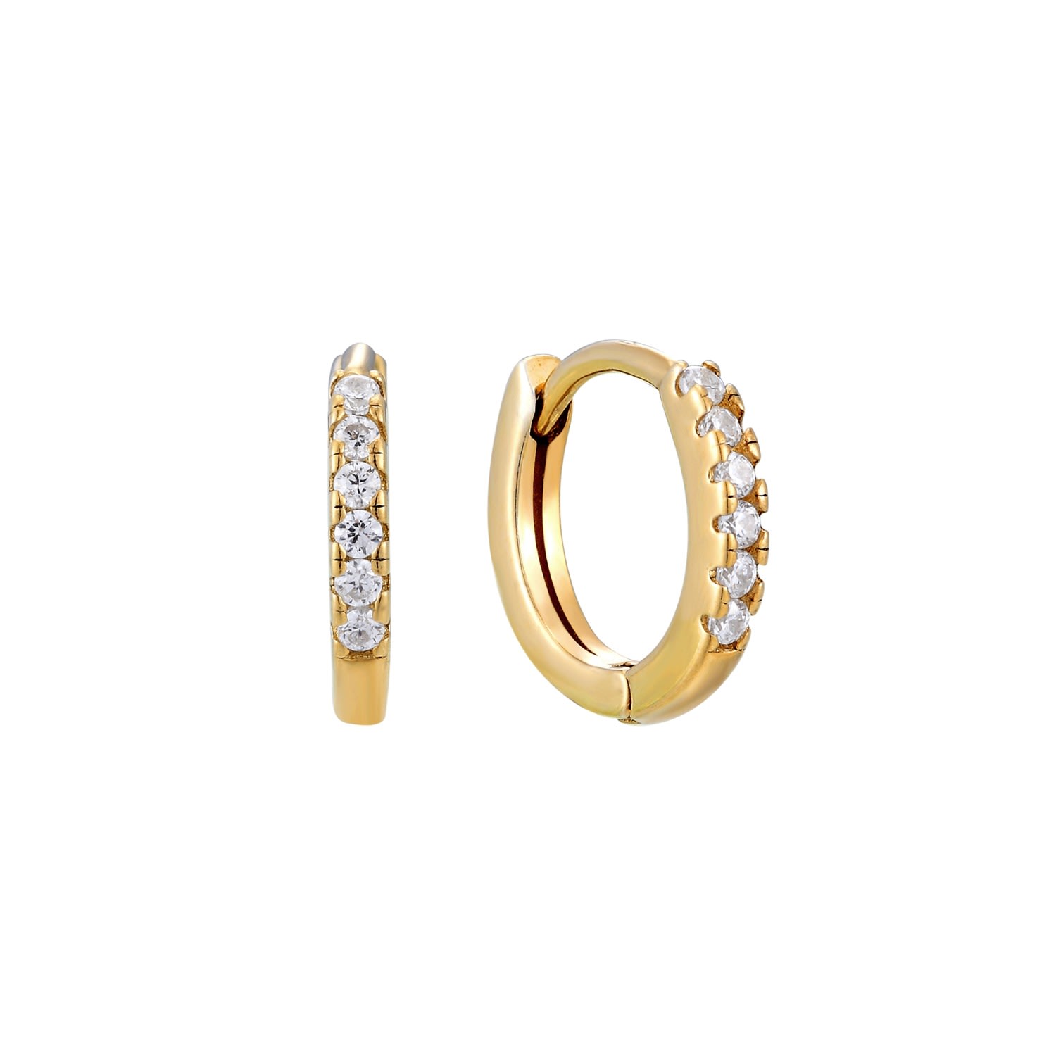 Women’s 22Ct Gold Vermeil Tiny Cz Hoop Earrings Seol + Gold