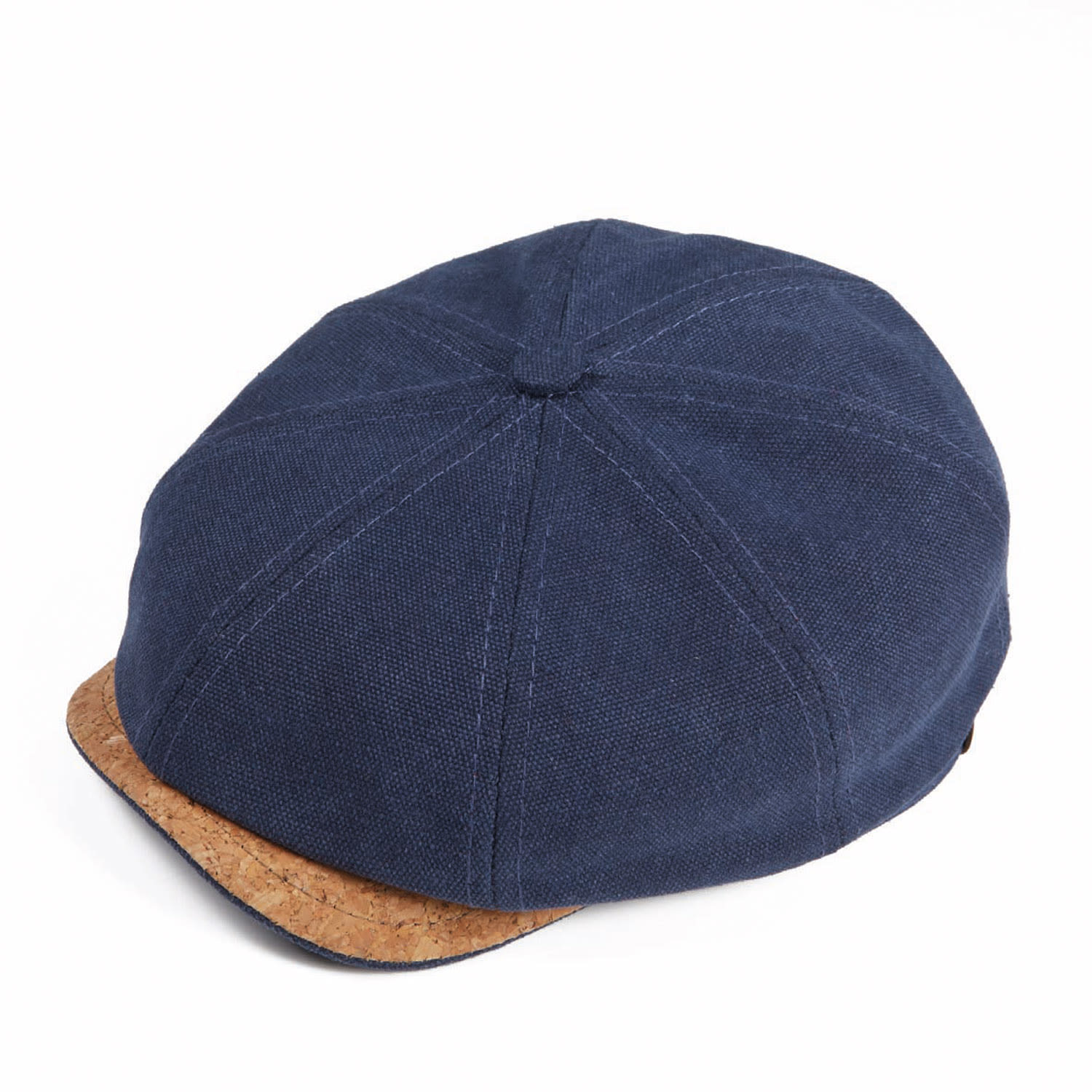 Dasmarca Hats Men's Ryder Indigo Blue Summer Cotton Canvas Bakerboy Newsboy Cap With Cork Visor Peak In Blue