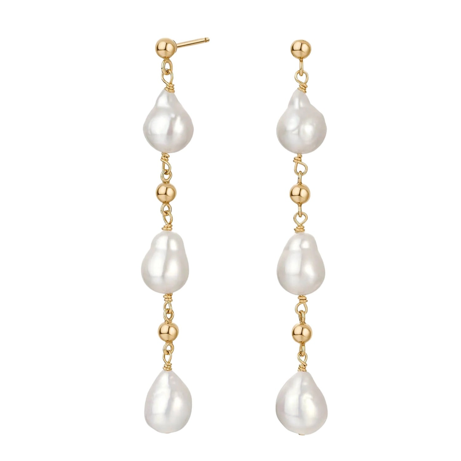 Katy Faye Women's Gold / White Vega Pearl Earrings