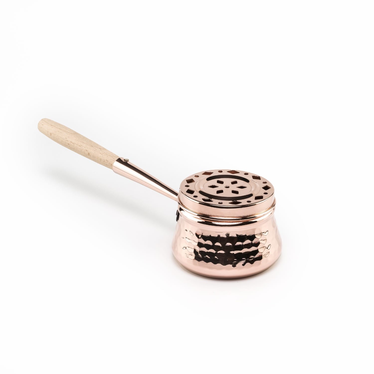 Anatoliacraft Brown Zen Handcrafted Hammered Copper Incense Burner, Color Solid Copper