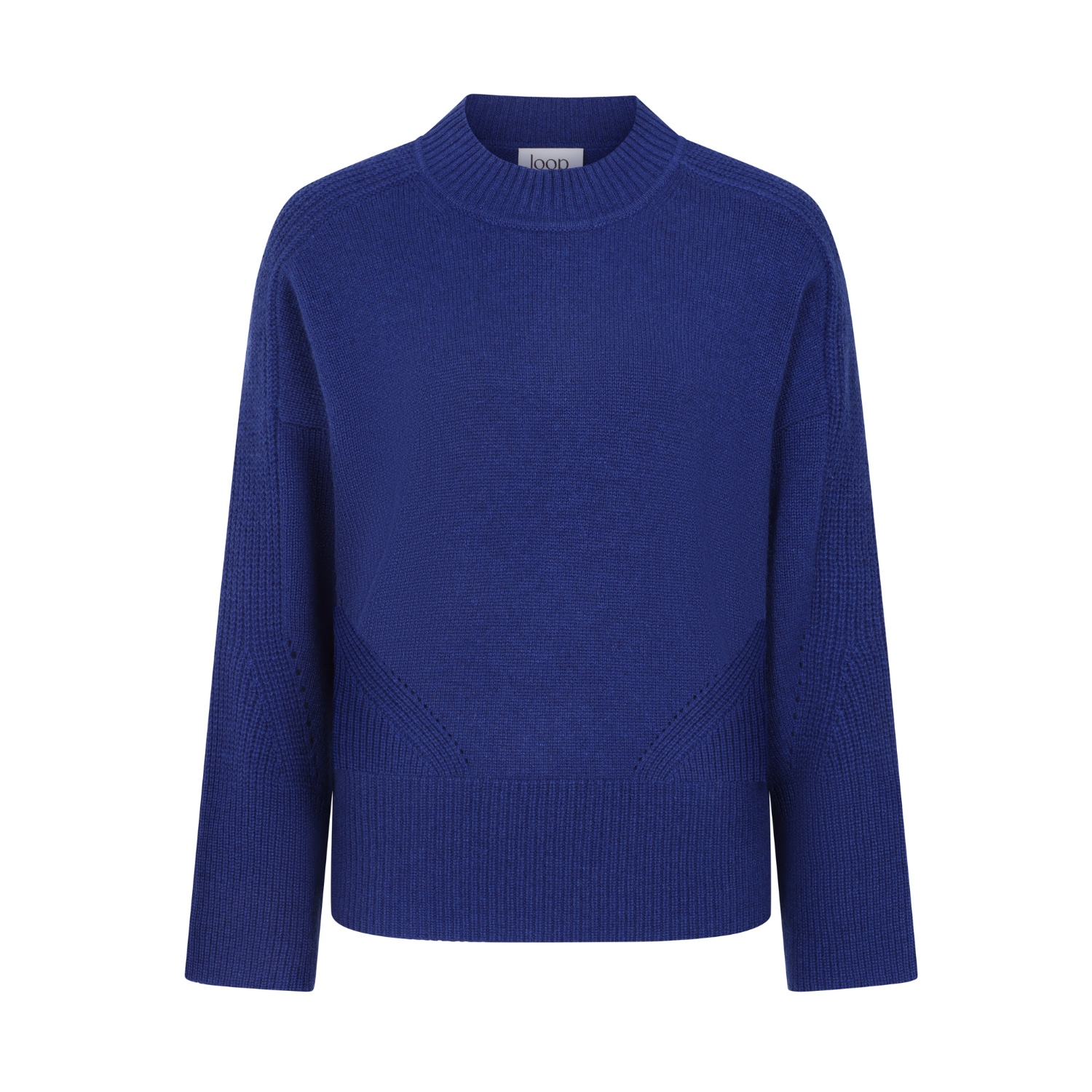 Loop Cashmere Women's Ribbed Detail Lofty Crew Sweatshirt In Sodalite Blue In Blue