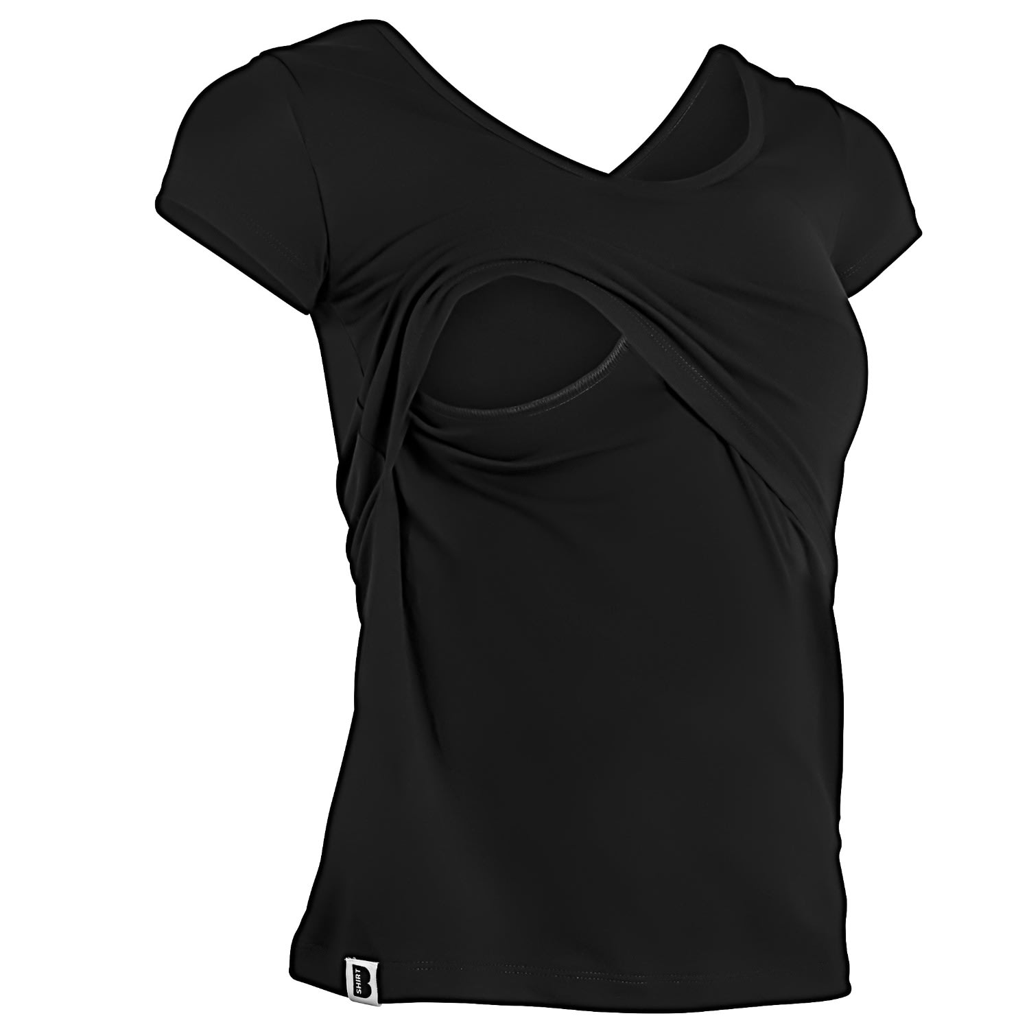 The Bshirt Women's Nursing Short Sleeve T-shirt In Black In Black