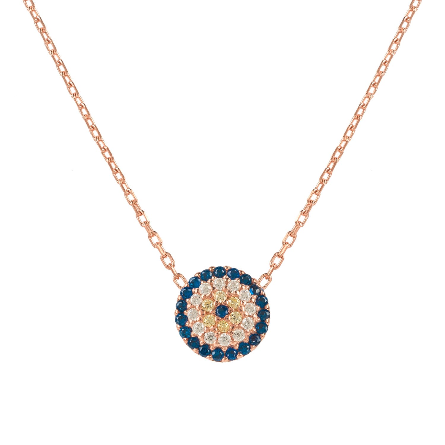 Rose gold evil eye necklace deals