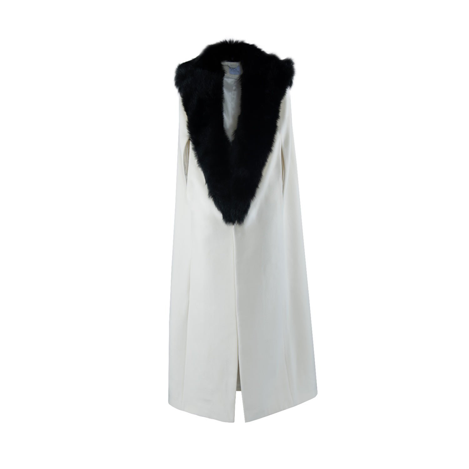 Vestiaire D'un Oiseau Libre Fur Cashmere Blend Cape In White