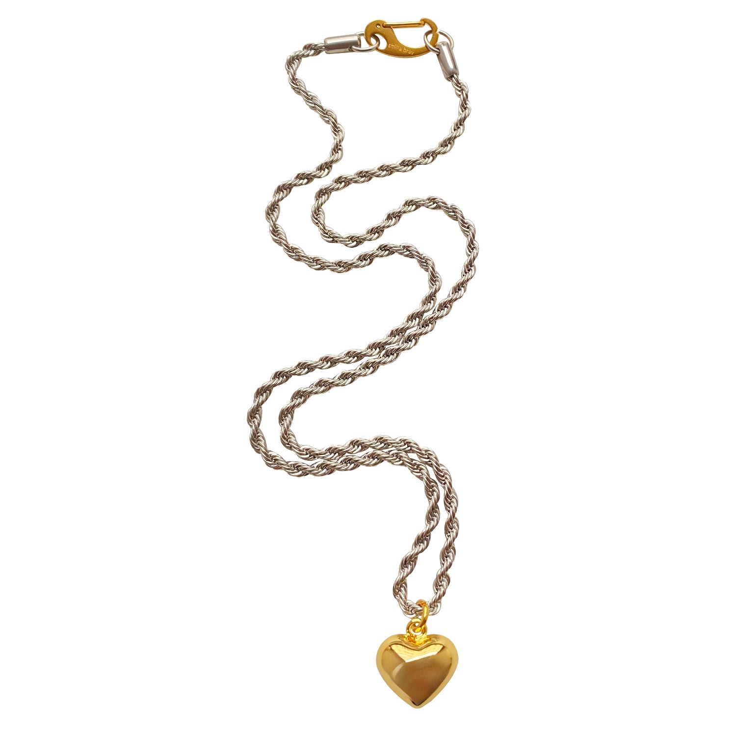 Women’s Gold / Silver Silver-Gold Heart Necklace Nora Smilla Brav