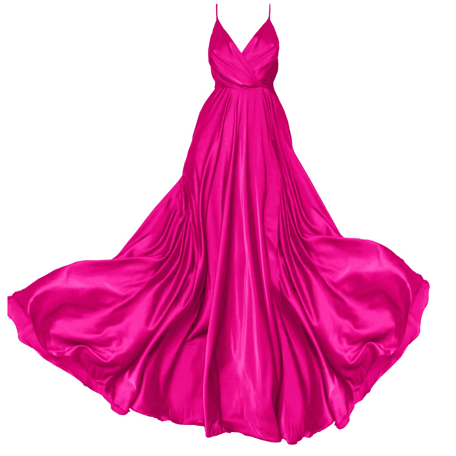 Fuchsia Satin Long Evening Dress | Angelika Jozefczyk | Wolf & Badger