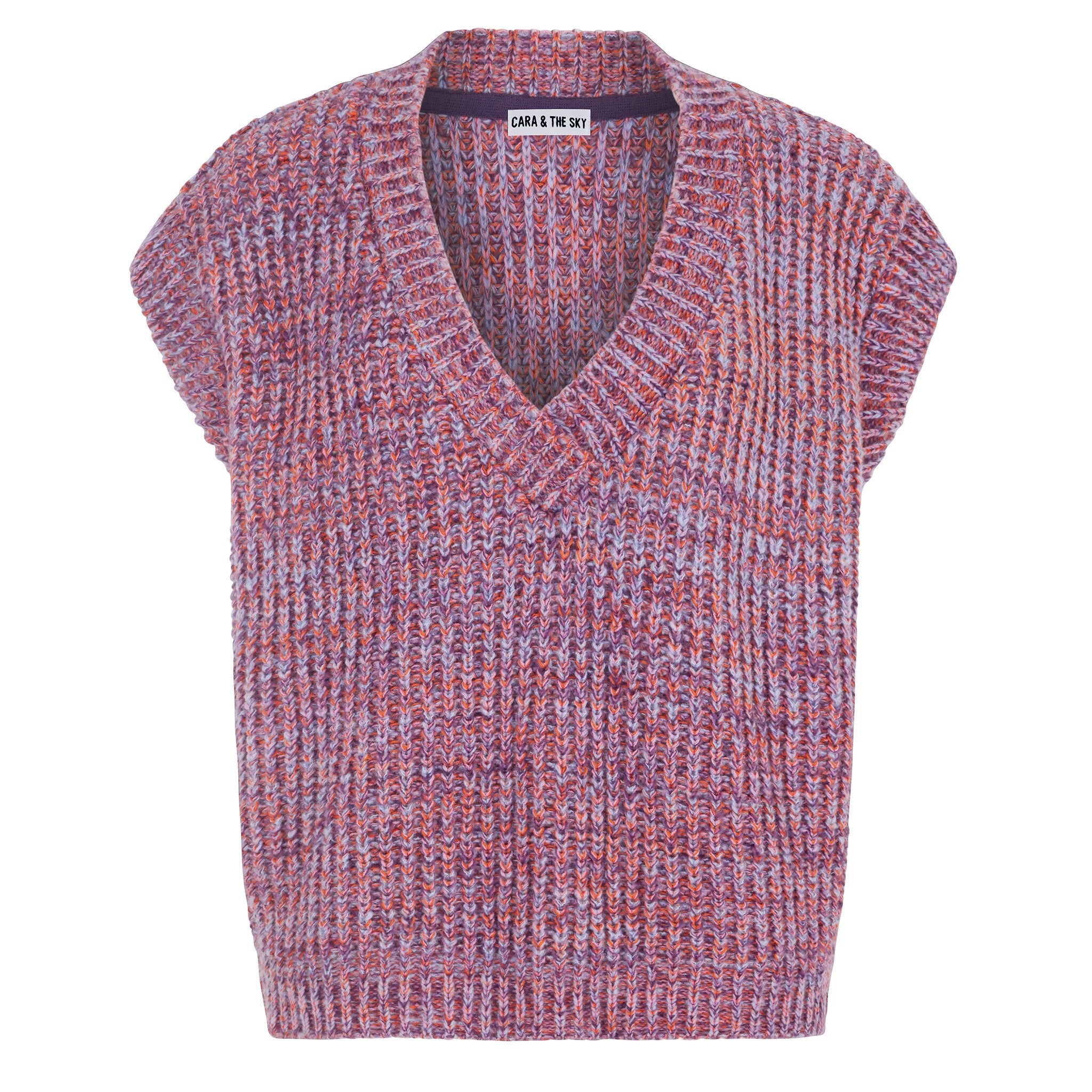 Cara & The Sky Women's Sara V Neck Twist Sleeveless Jumper Vest - Multicolour