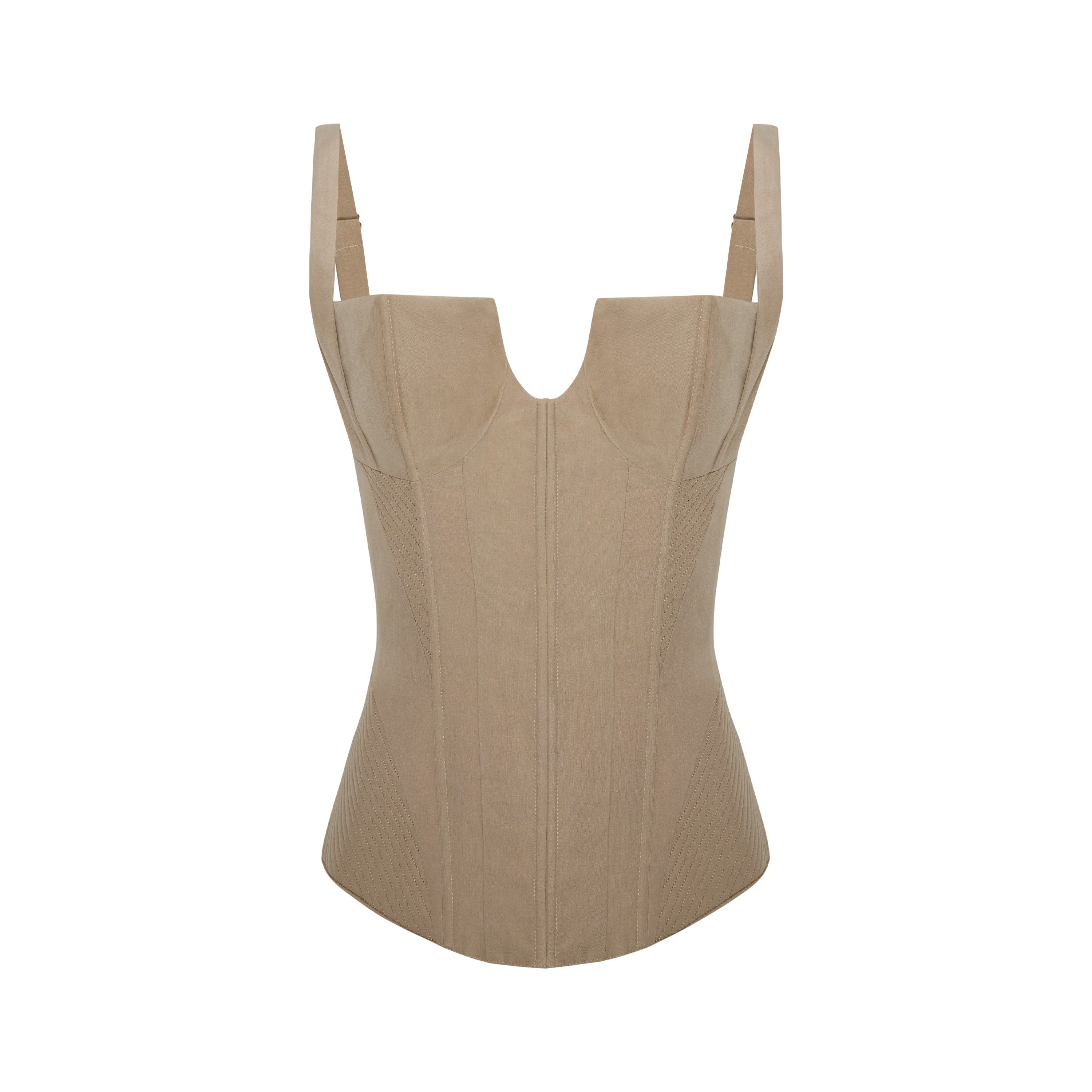 Pcfg Women's Neutrals Corset Top - Moon Rock