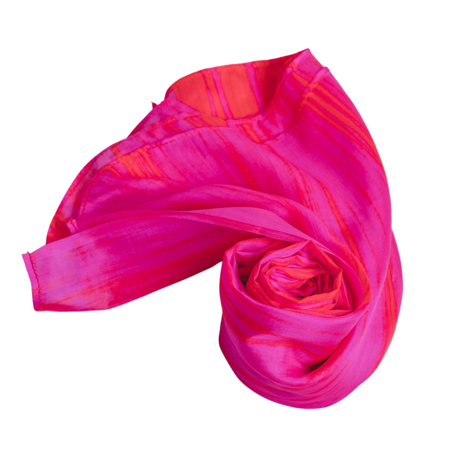 Silk And Bears Women's Hot Pink Brushstroke Silk Scarf – Hand-dyed Mulberry Silk Wrap In Pink