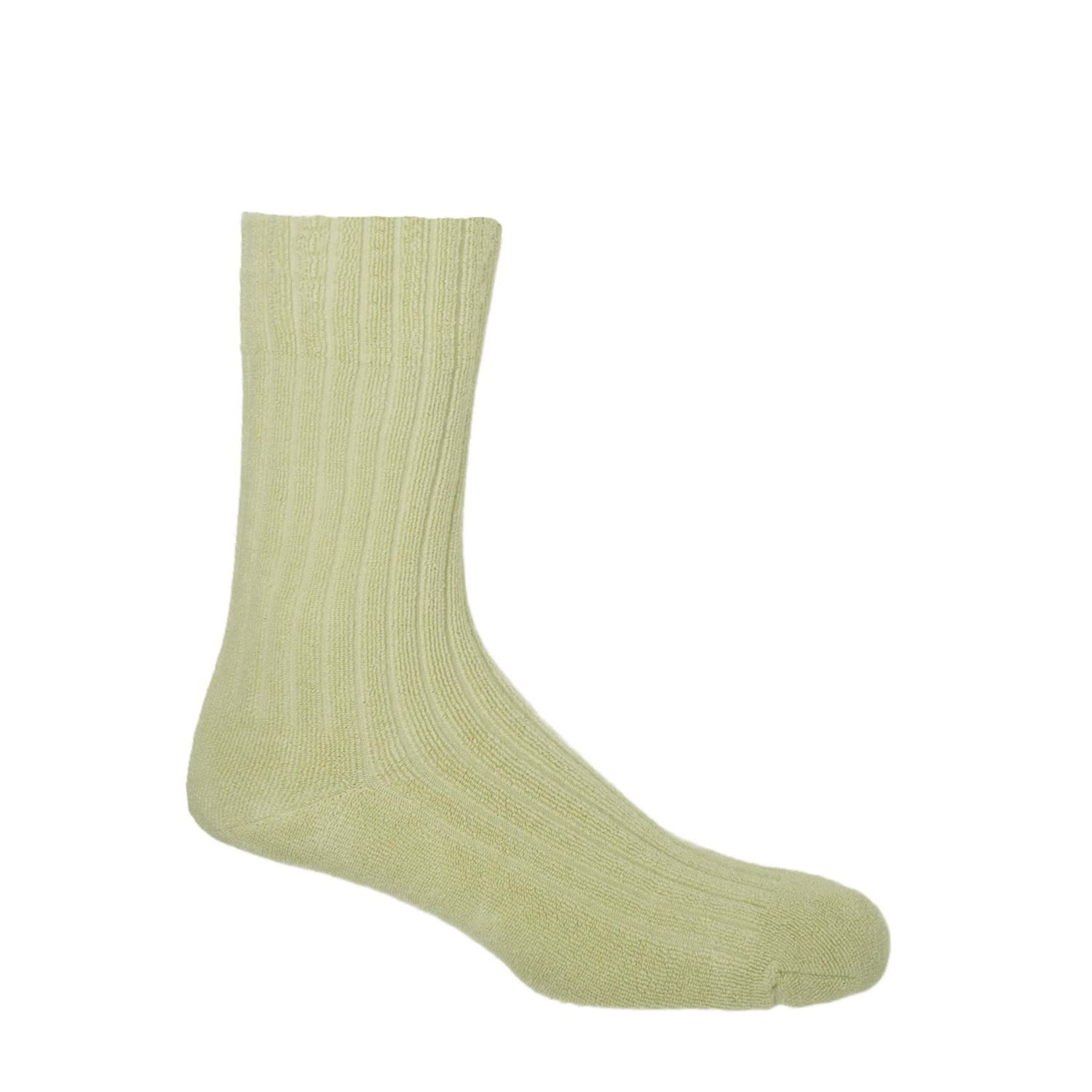Peper Harow - Made In England Neutrals Ribbed Men's Bed Socks – Cream