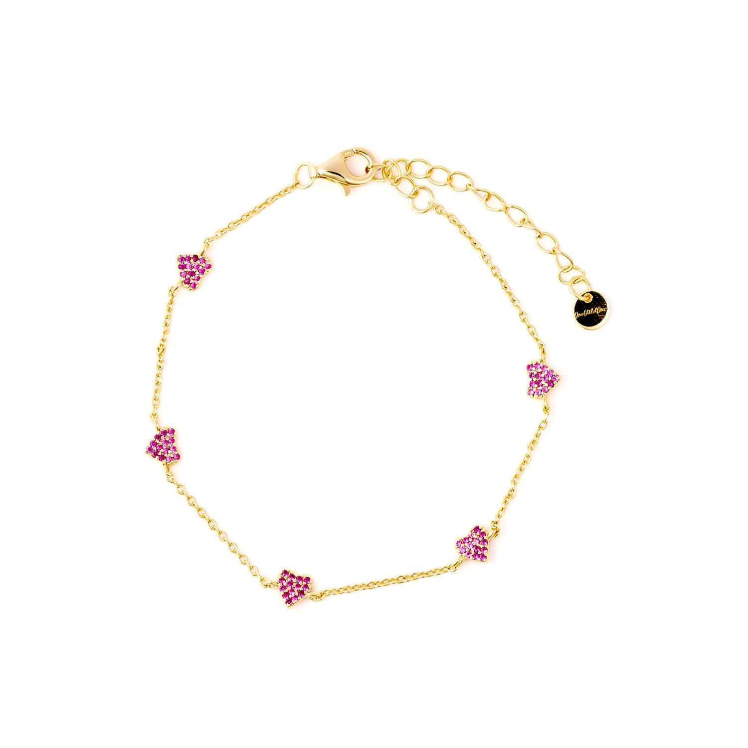 Onewildone Women's Pink / Purple / Gold Be A Lover Heart Bracelet