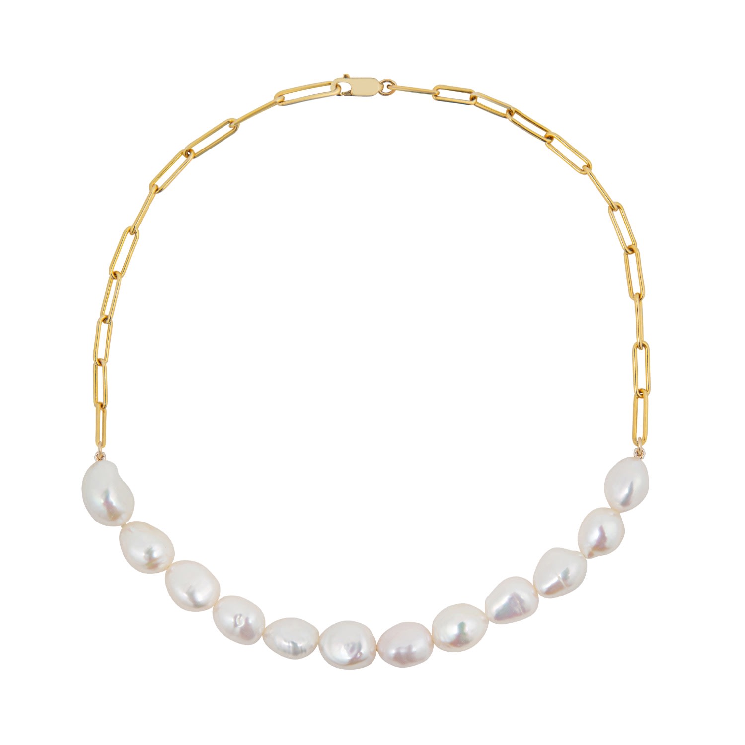 Ora Pearls Women's Aetia Nugget Pearl Chain Neclace - Gold In Yellow