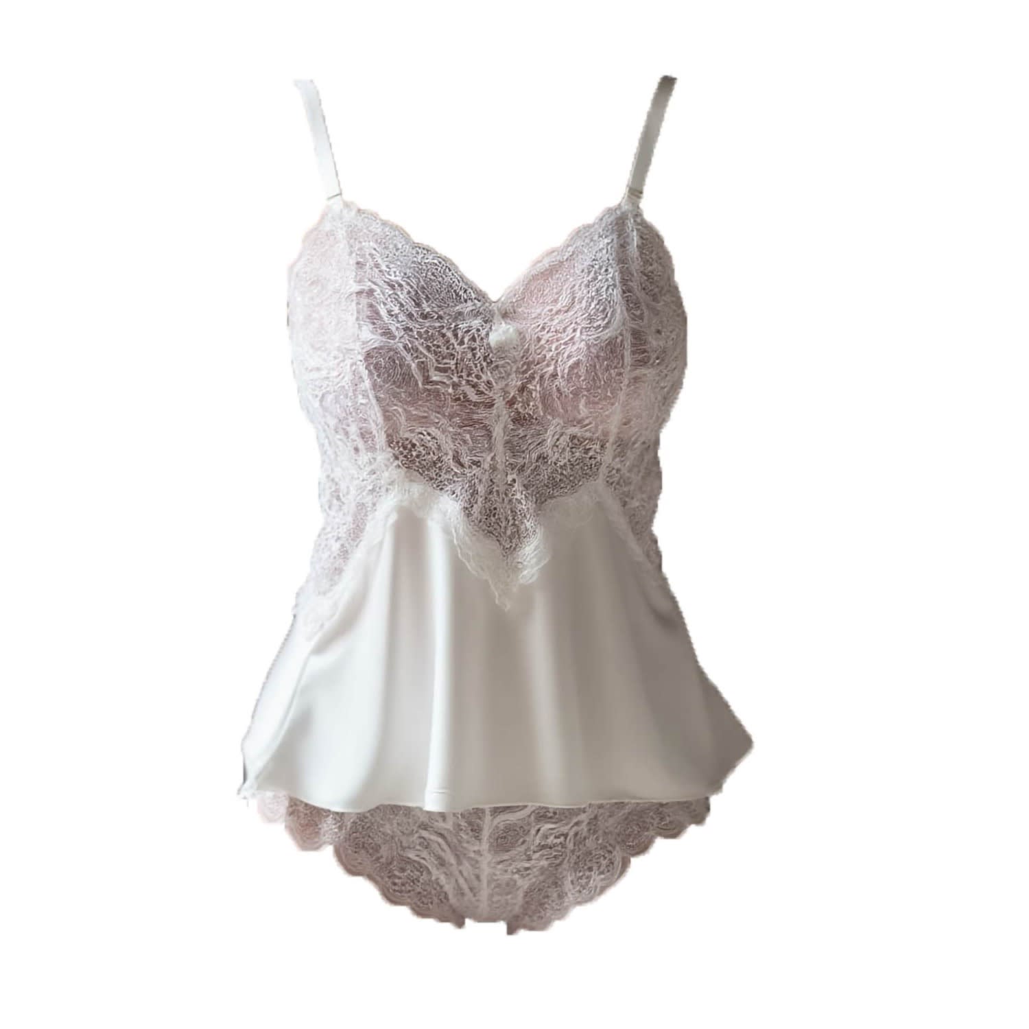 Women's Paradox Off White A-Line Babydoll Set