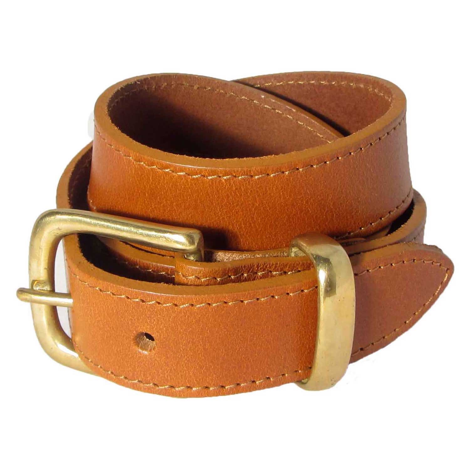 Men’s Brown The Orion Tan Belt Brass Buckle Extra Small N’damus London