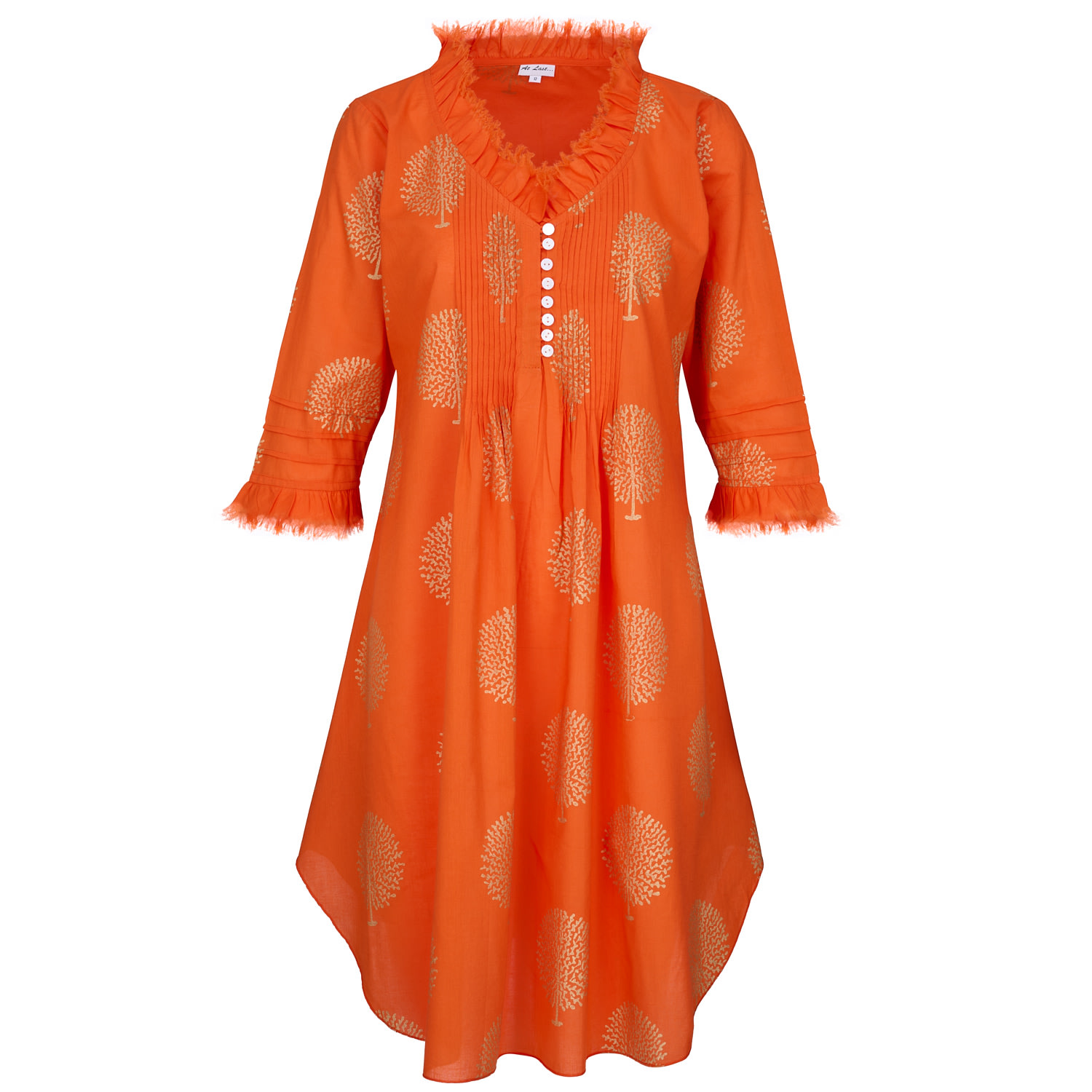 At Last... Women's Yellow / Orange / Gold Annabel Cotton Tunic In Tangerine & Gold In Yellow/orange/gold