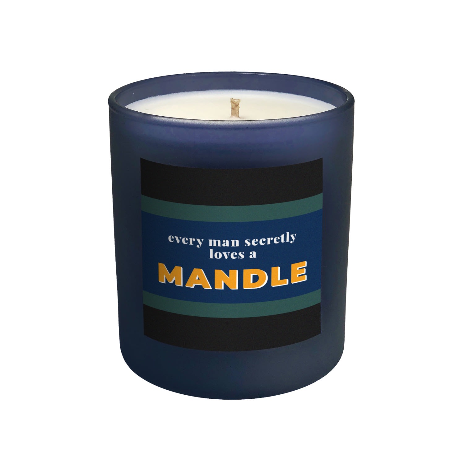 Little Karma Co. Ltd Blue / Black / Green Mandle - Kefi Midi Refillable Man Candle In Blue