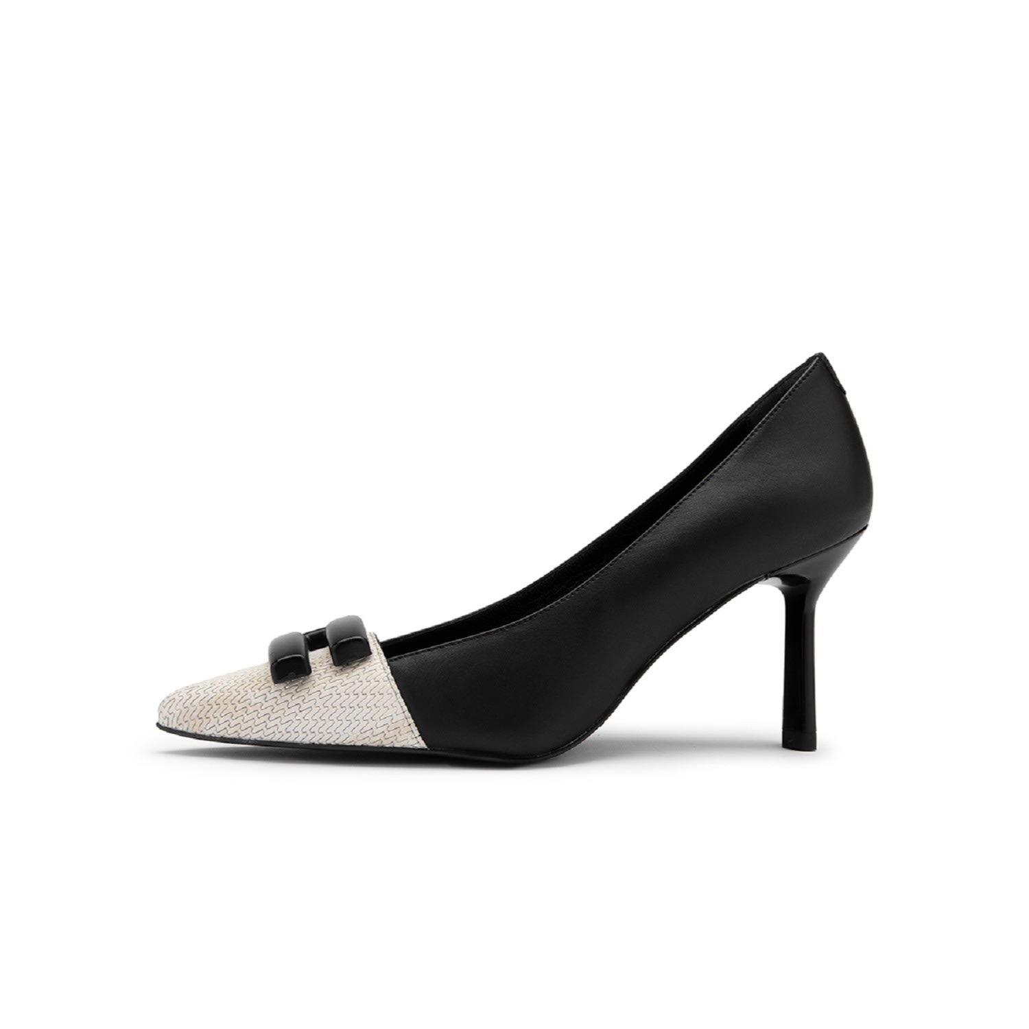 Black / Neutrals Yoro Beige-Black Leather Women’s Pump 5 Uk Ilvi