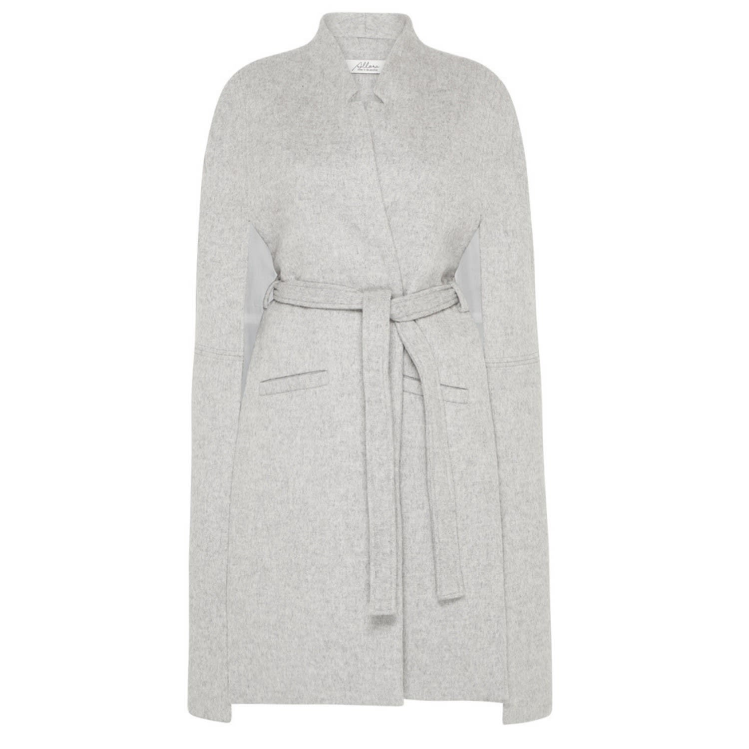 ALLORA WOMEN'S VICTORIA LONGLINE LUXURY WOOL CAPE COAT - GREY