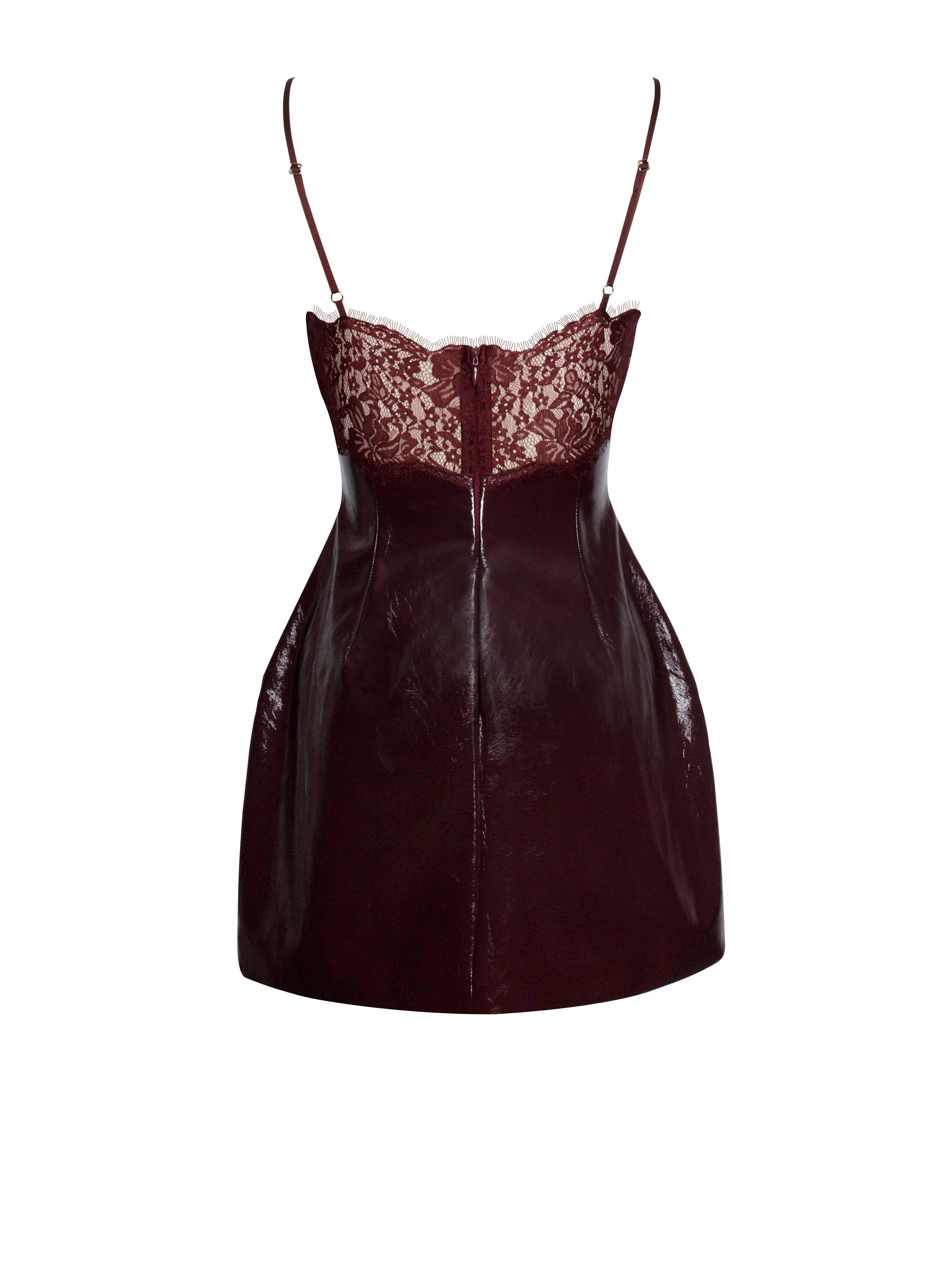 calvin klein brown dresses Midy Vegan Leather Dress in Black main image 1