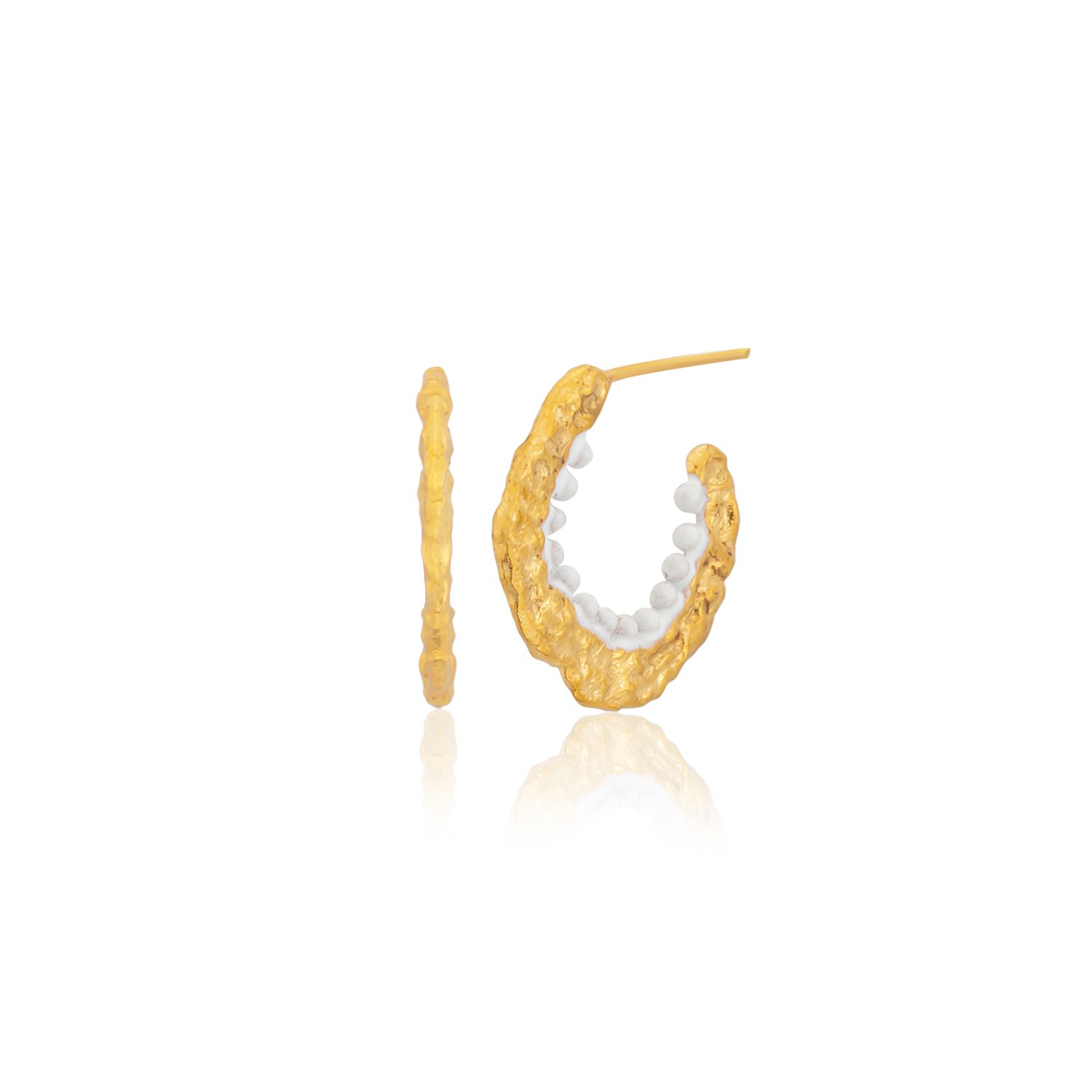 Milou Jewelry Women's Alice Hoop Earrings - White In White