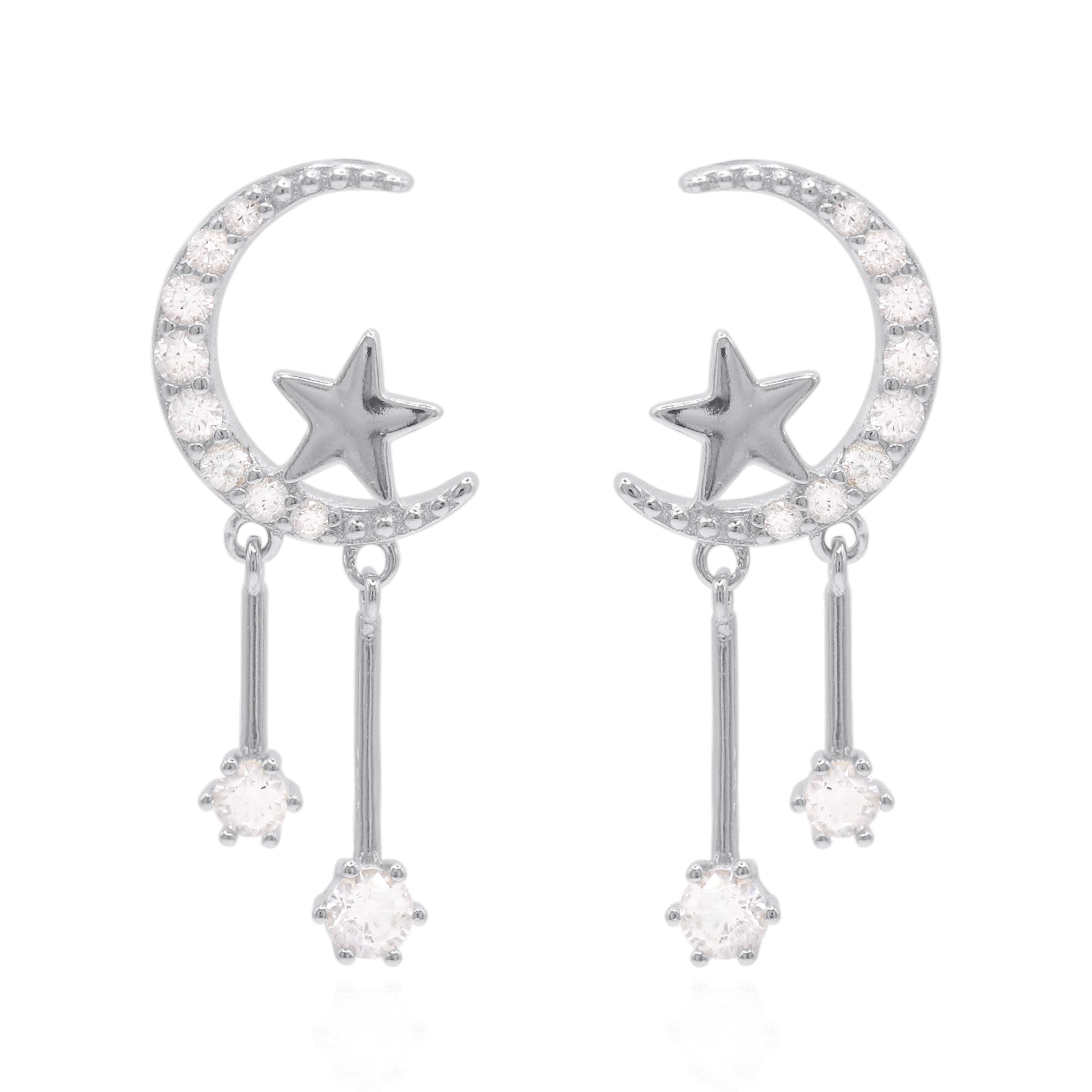 Luna Charles Women's Zoe Moon & Star Drop Earrings In Silver