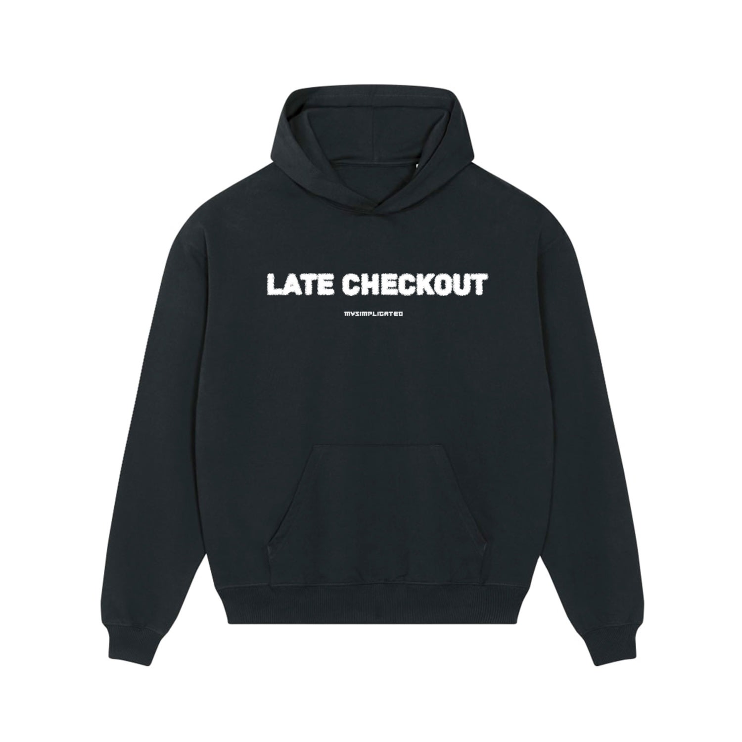 Mysimplicated Cotton Hoodie In Black - Late Checkout In Black
