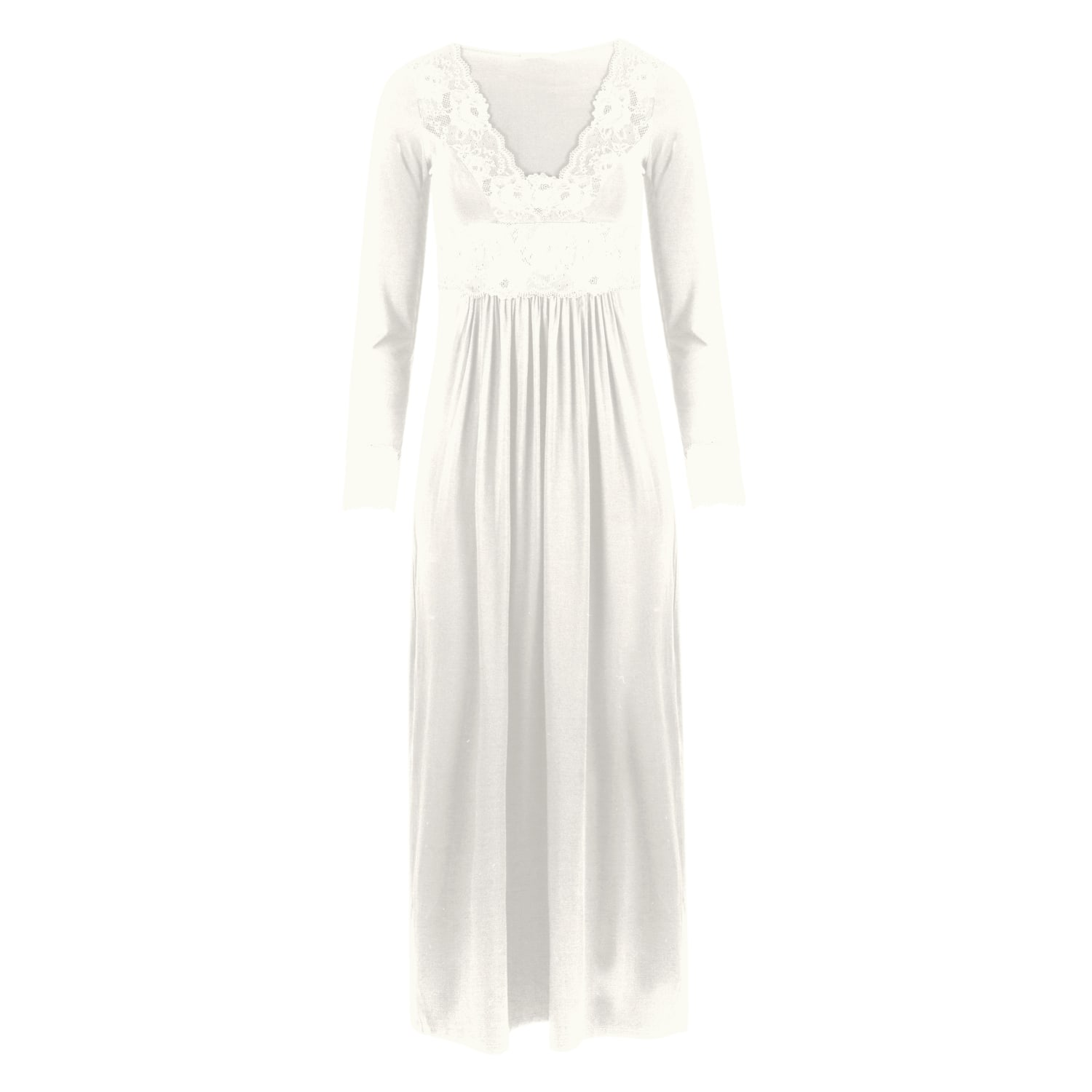 Oh!zuza Night&day White Long Nightdress With Lace Details