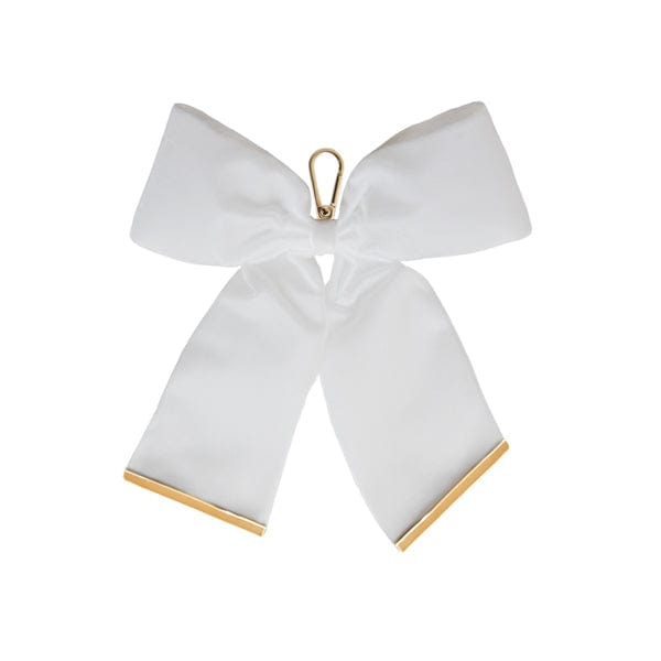 Luxe Velvet Bow Keyring - White One Size Jlr London