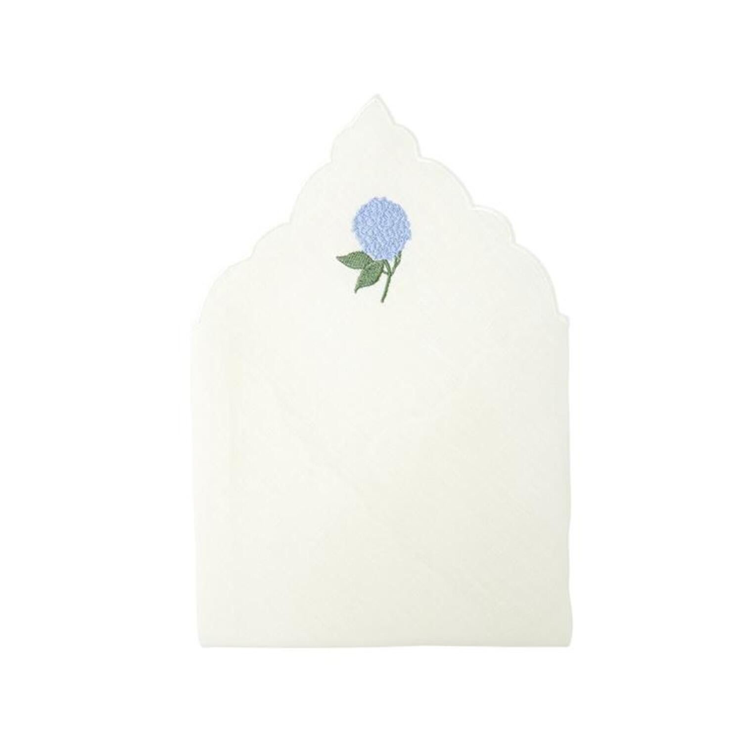 Km Home Collection Hydrangea Embroidery Linen Napkins Set Of 2