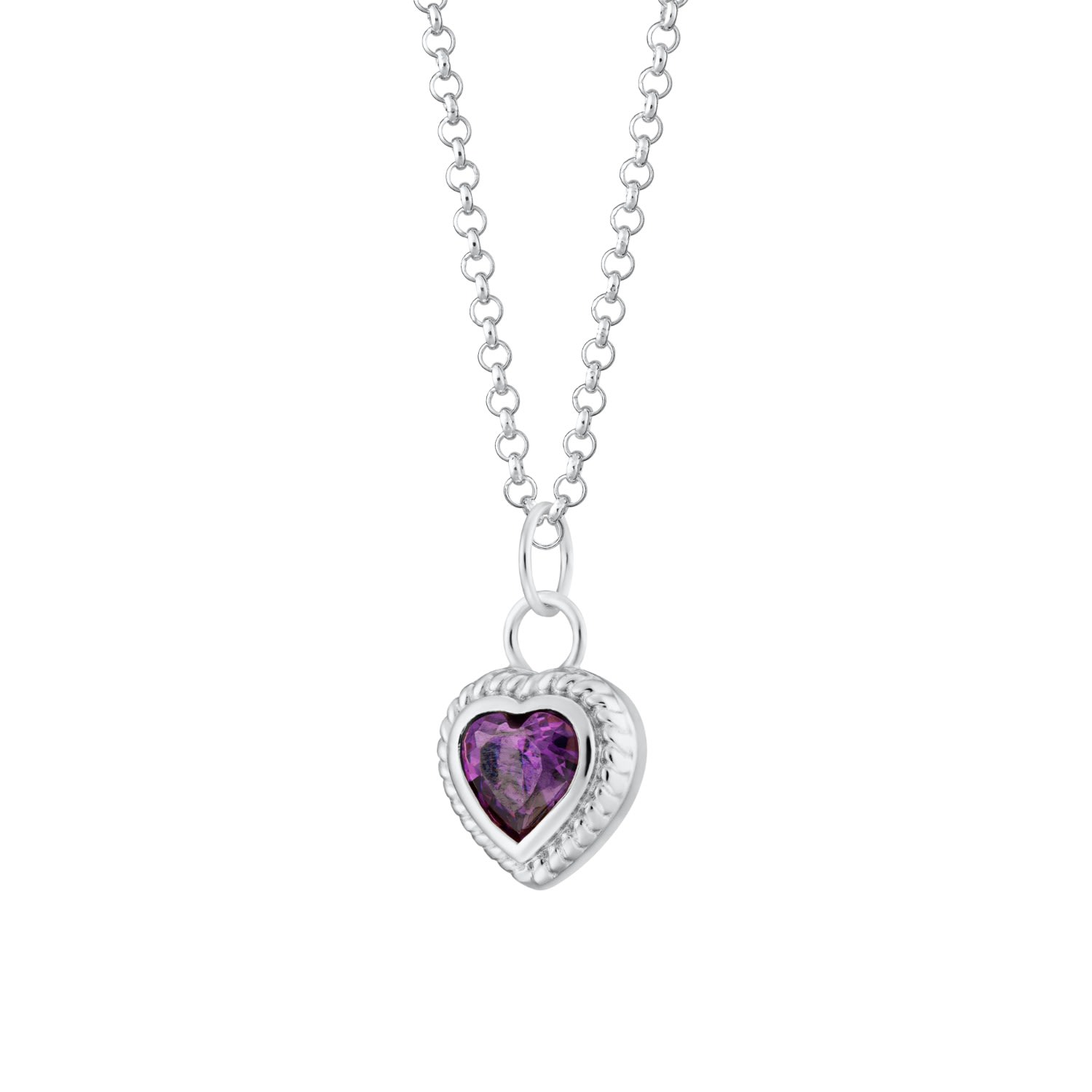 Scream Pretty Women's Pink / Purple / Silver Silver Violet Heart Necklace In White