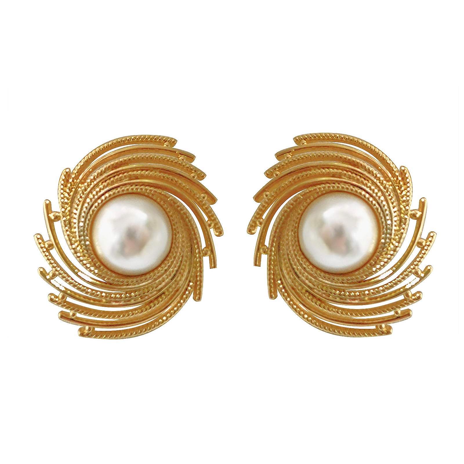 Smilla Brav Women's Gold / White Bridget Earrings In Gold