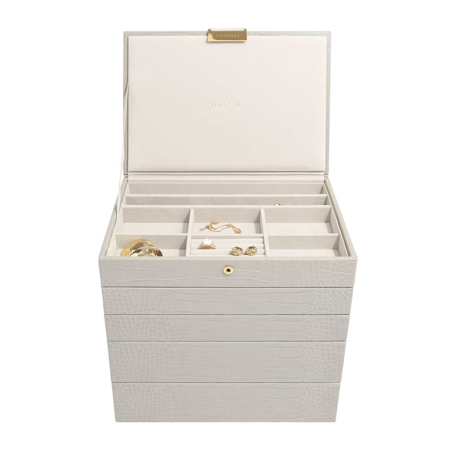 Stackers Women's Green  Putty Croc Classic Jewelry Box Set Of Five