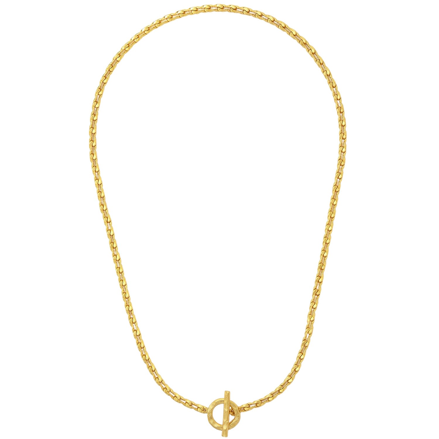 Women’s Gold Thea Snake Chain Necklace With T-Bar Ottoman Hands