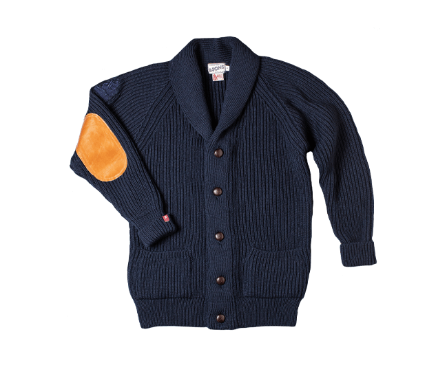 &sons Trading Co Men's Pioneer British Wool Cardigan Navy In Blue