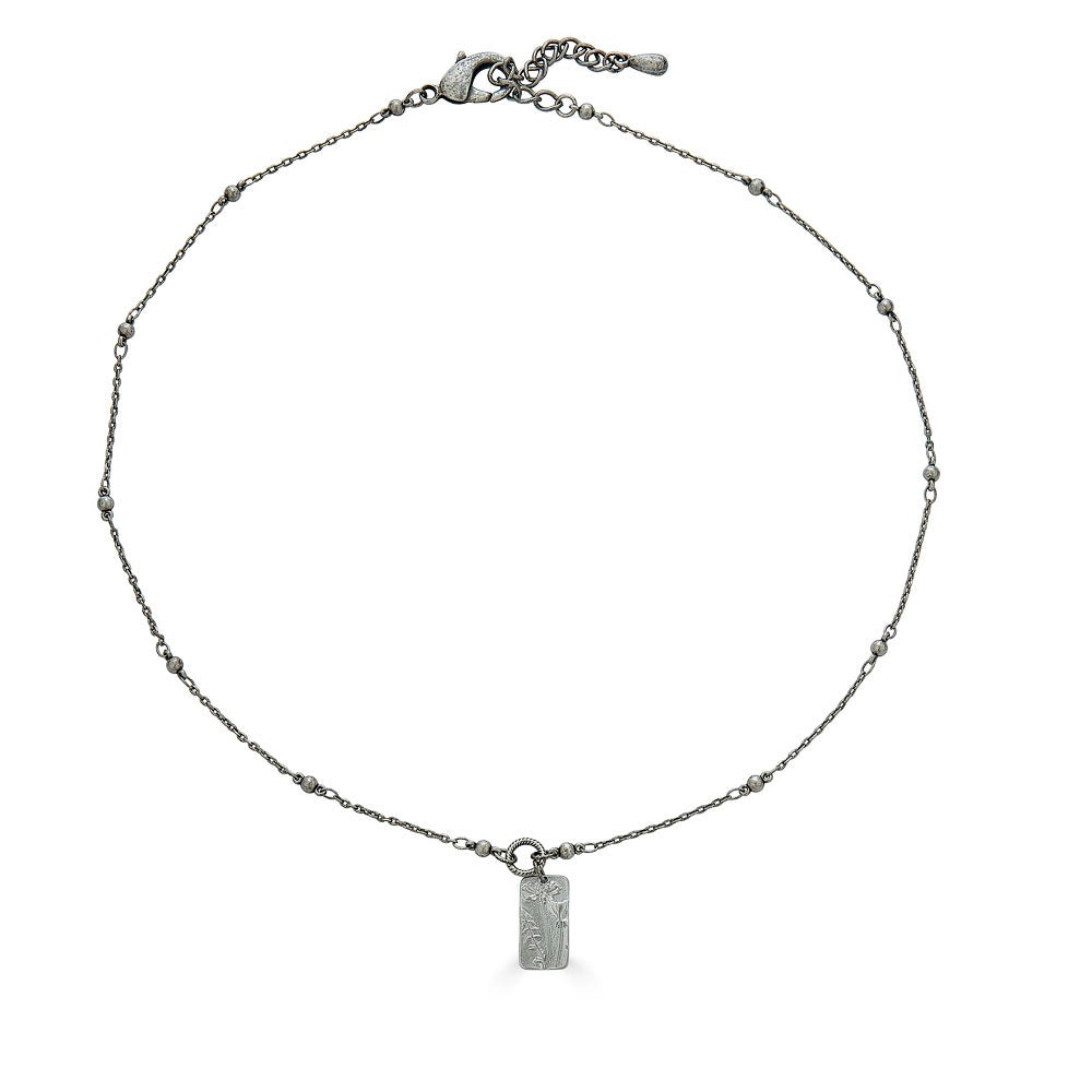 Loni Paul Jewelry Women's Silver Rectangle Flower Necklace In Silver