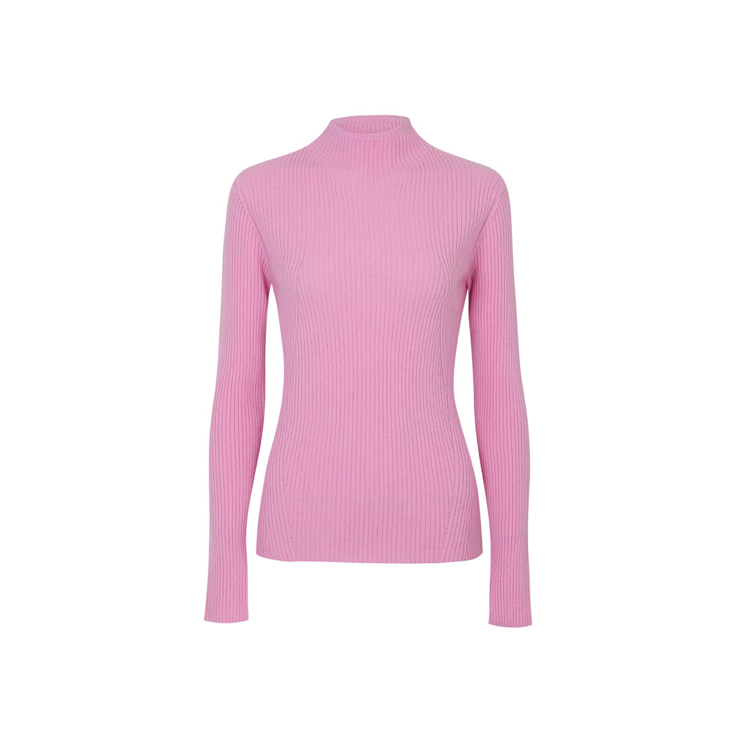 Women’s Pink / Purple Slim Fit Ribbed Cashmere Turtleneck Sweater, Pink Small Callaite