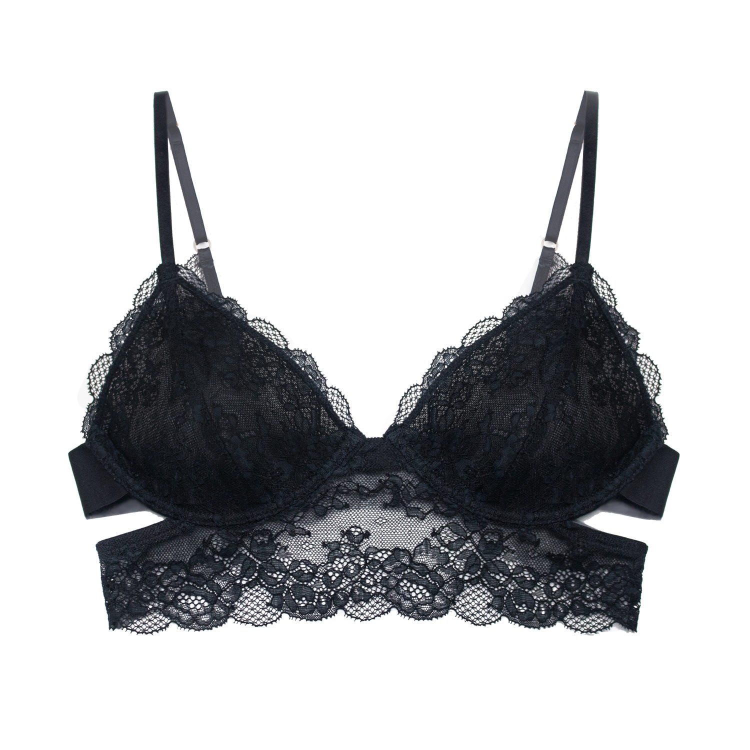 Women’s Wild Lace Long Line Bra Black Extra Small Monique Morin Lingerie