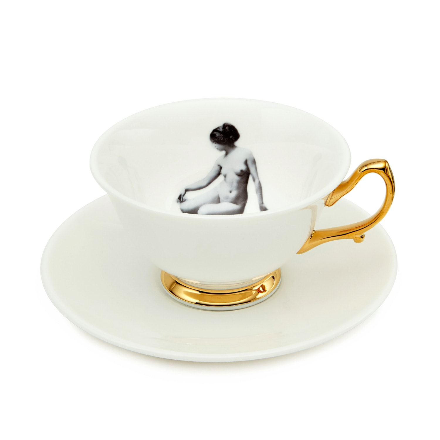Melody Rose London White The Girl Teacup & Saucer In Multi