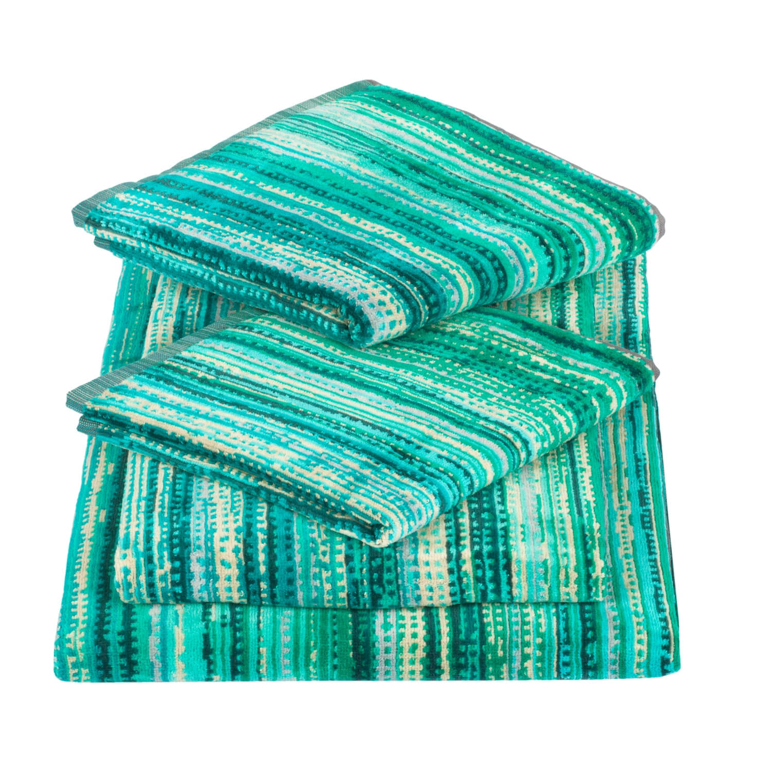 green bath towel sets
