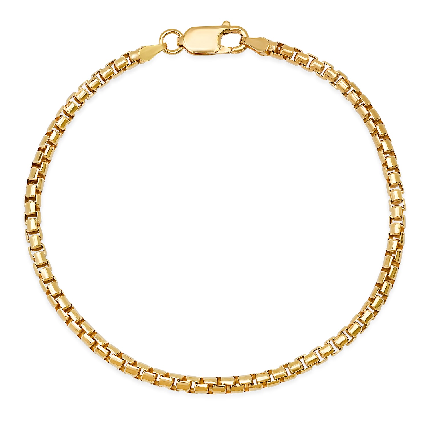 Kylie Harper Gold Mens 8.5" Italian Round Box Chain Bracelet