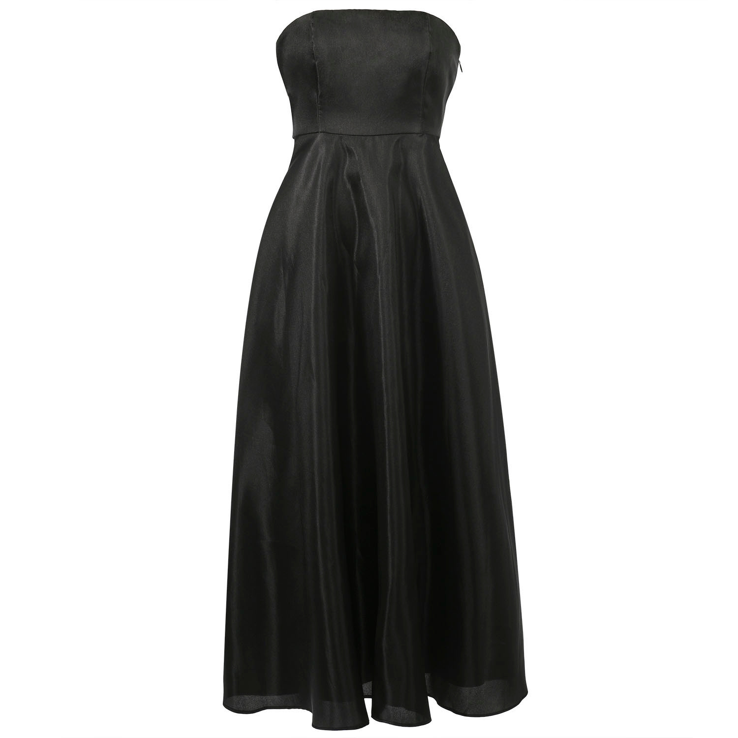 Smart And Joy Women's Long Flared Taffeta Dress - Black In Black